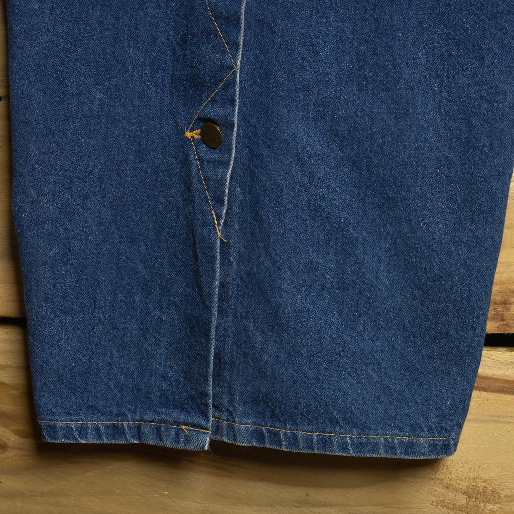 Vintage 90s Lee USA Denim Maxi Dress – Dark Wash Button-Up with Pockets