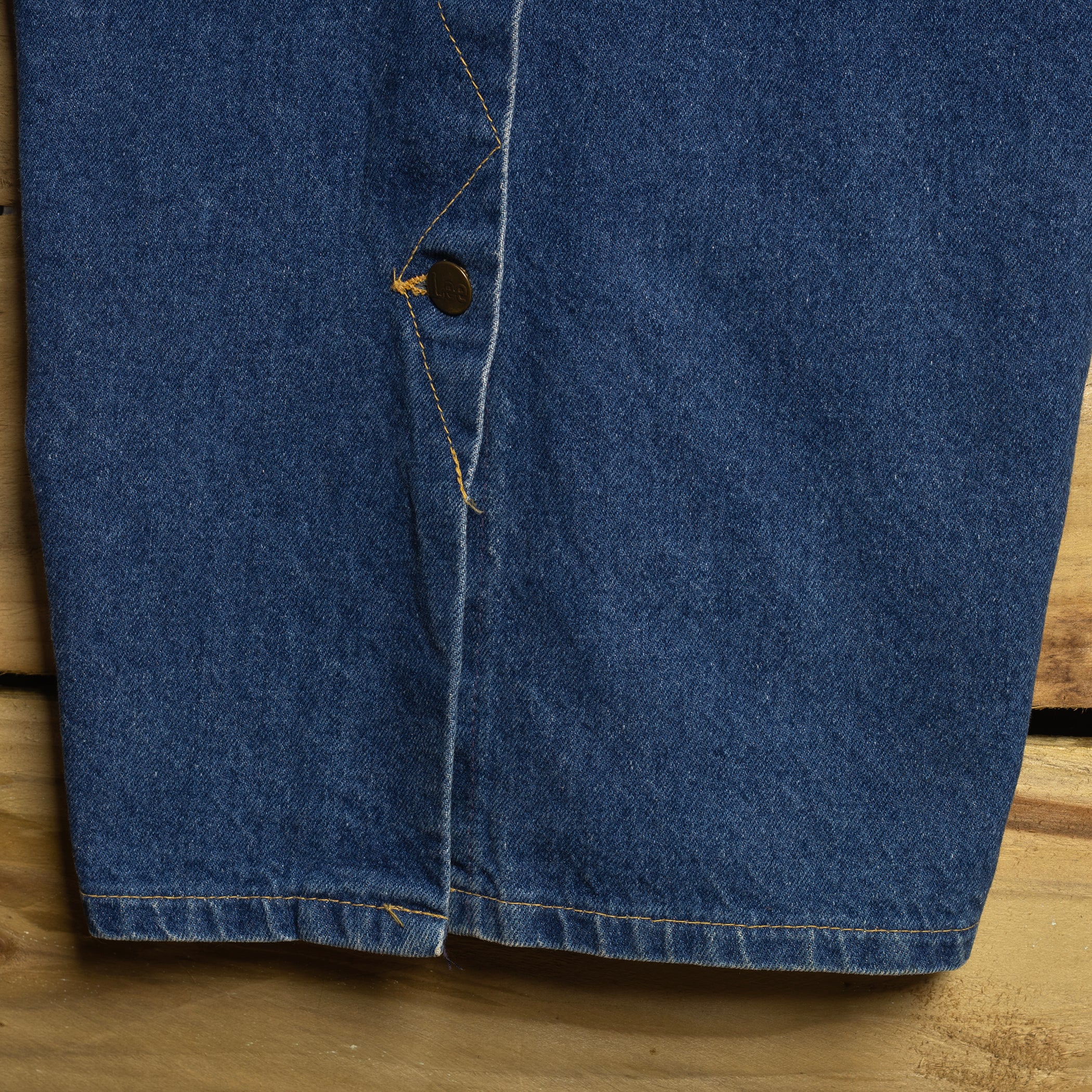 Vintage 90s Lee USA Denim Maxi Dress – Dark Wash Button-Up with Pockets