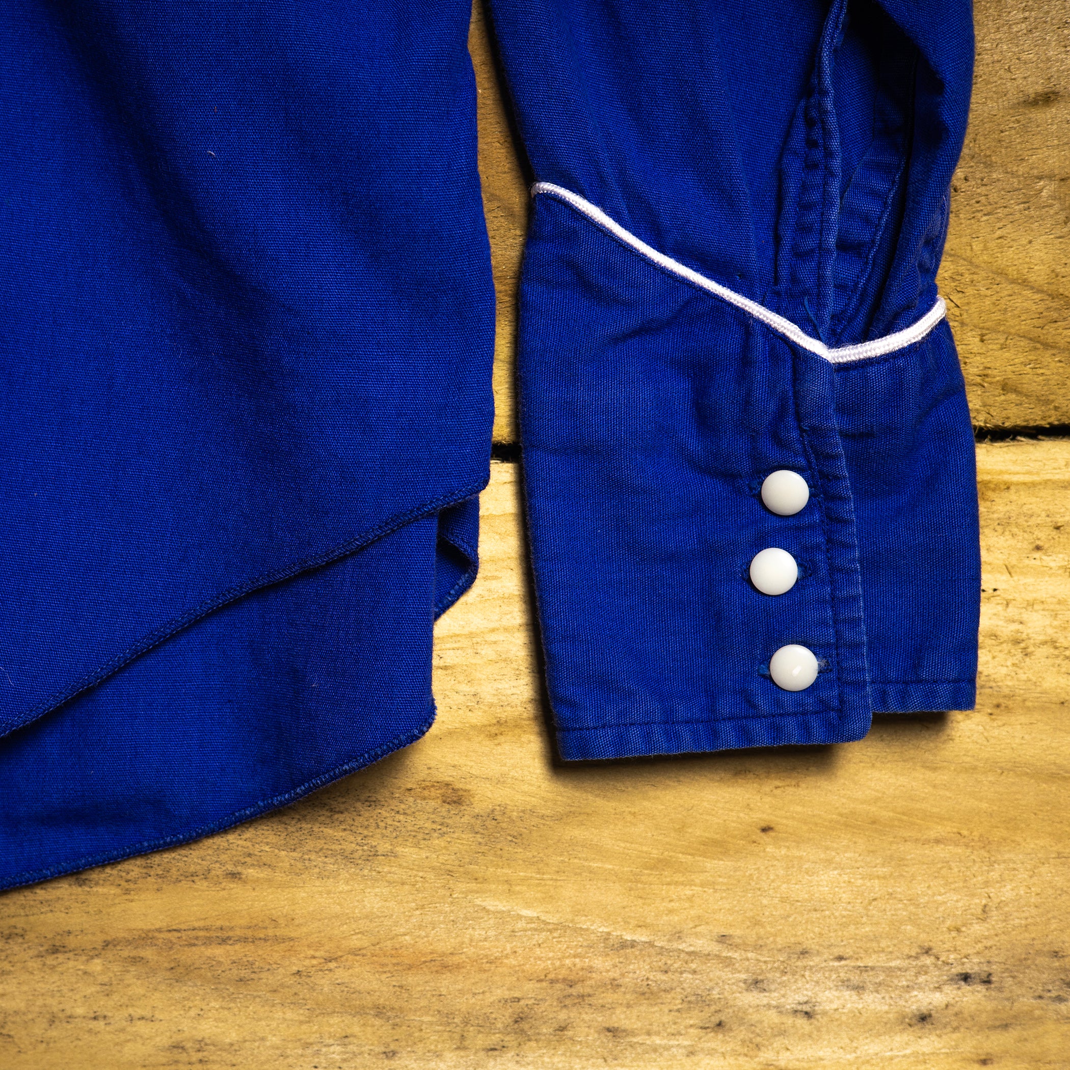 1950s Vintage Lightening C Blue Cotton Western Shirt M