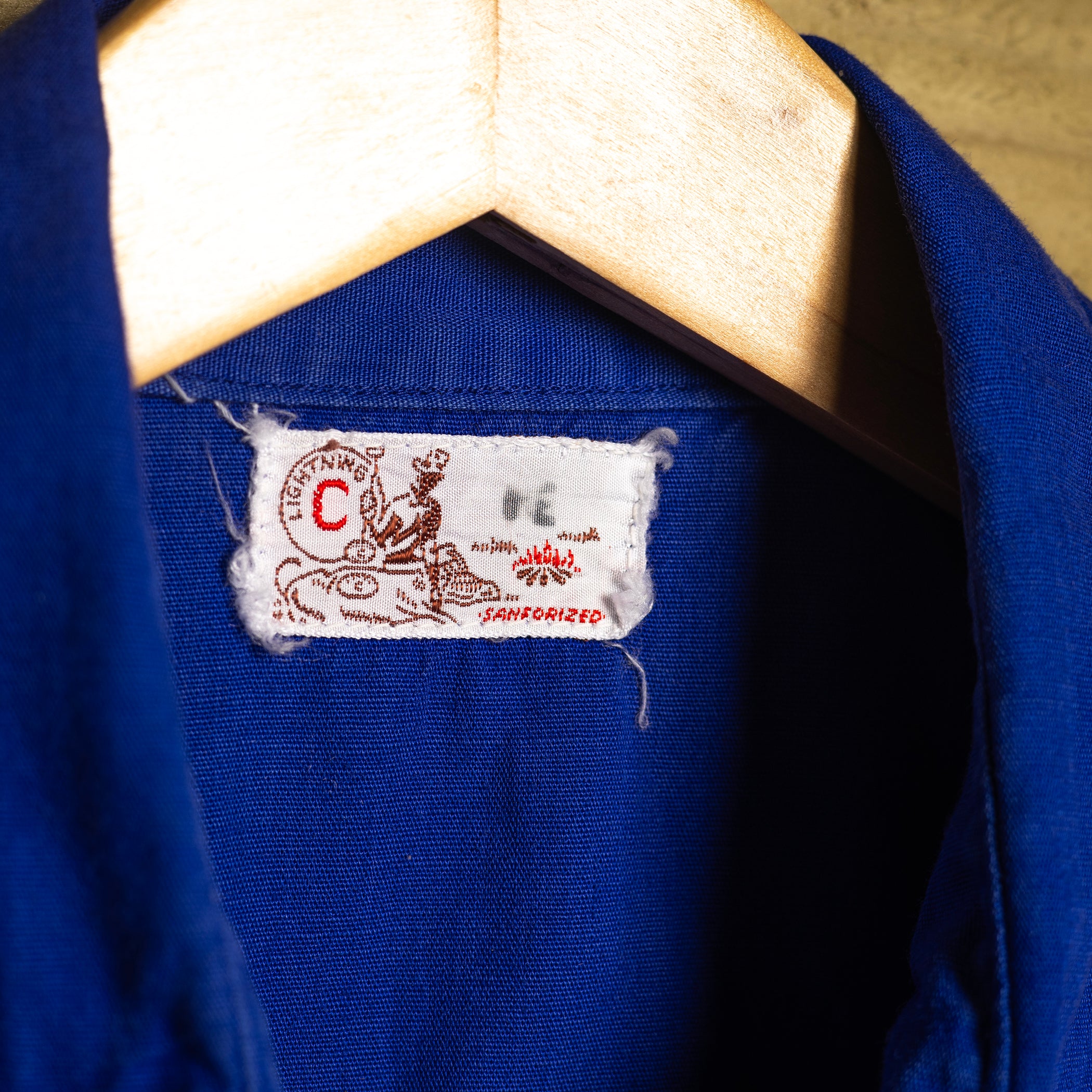 1950s Vintage Lightening C Blue Cotton Western Shirt M