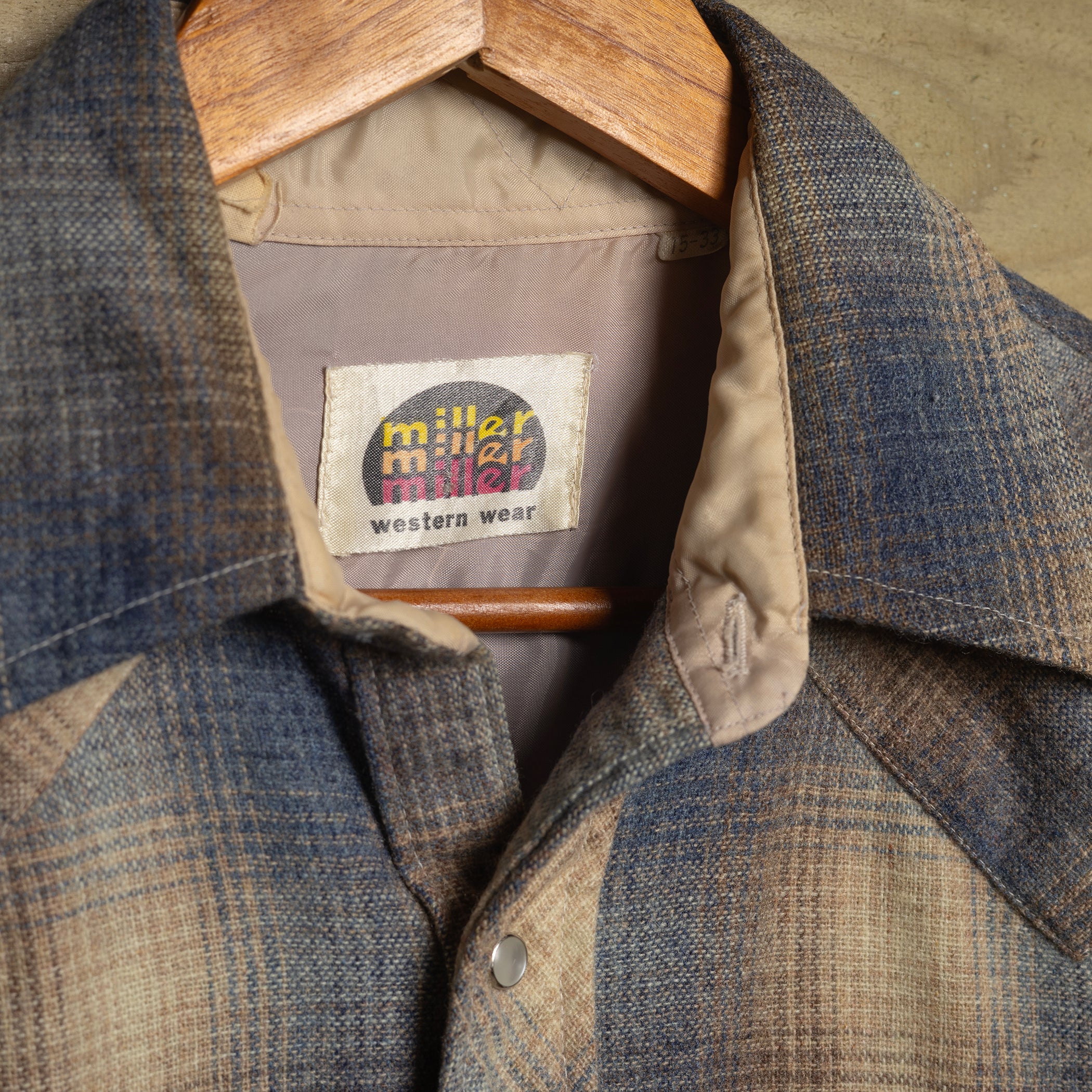 1970s Vintage Miller Western Wear Thick Plaid Pearl Snap Shirt – Size S (8–10)