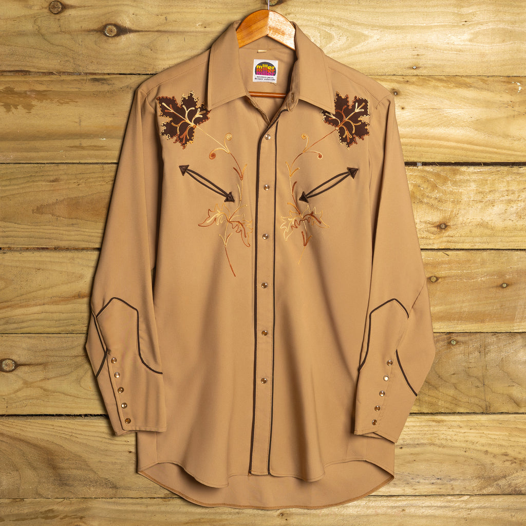 Vintage Miller Western Wear Embroidered Cowboy Shirt with Pearl Snaps