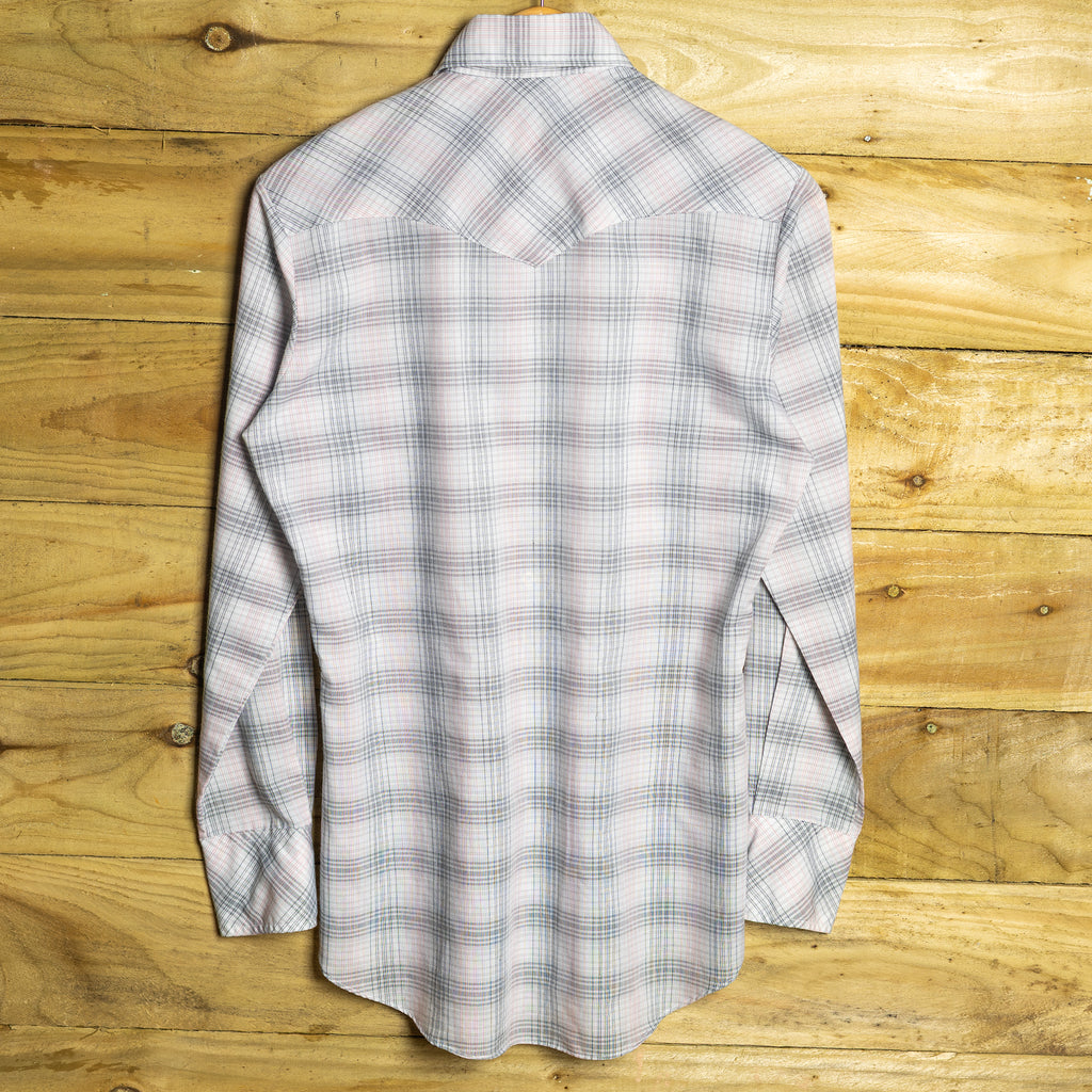 Vintage Miller Western Wear Plaid Cowboy Shirt - Pearl Snaps - Size M