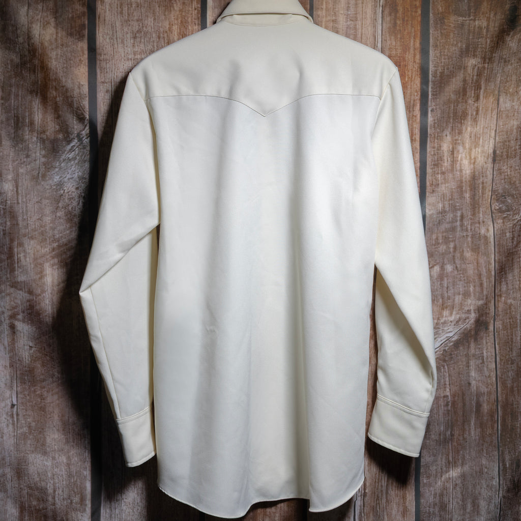 Vintage 1970s Miller Western Wear Cream Embroidered Western Shirt L