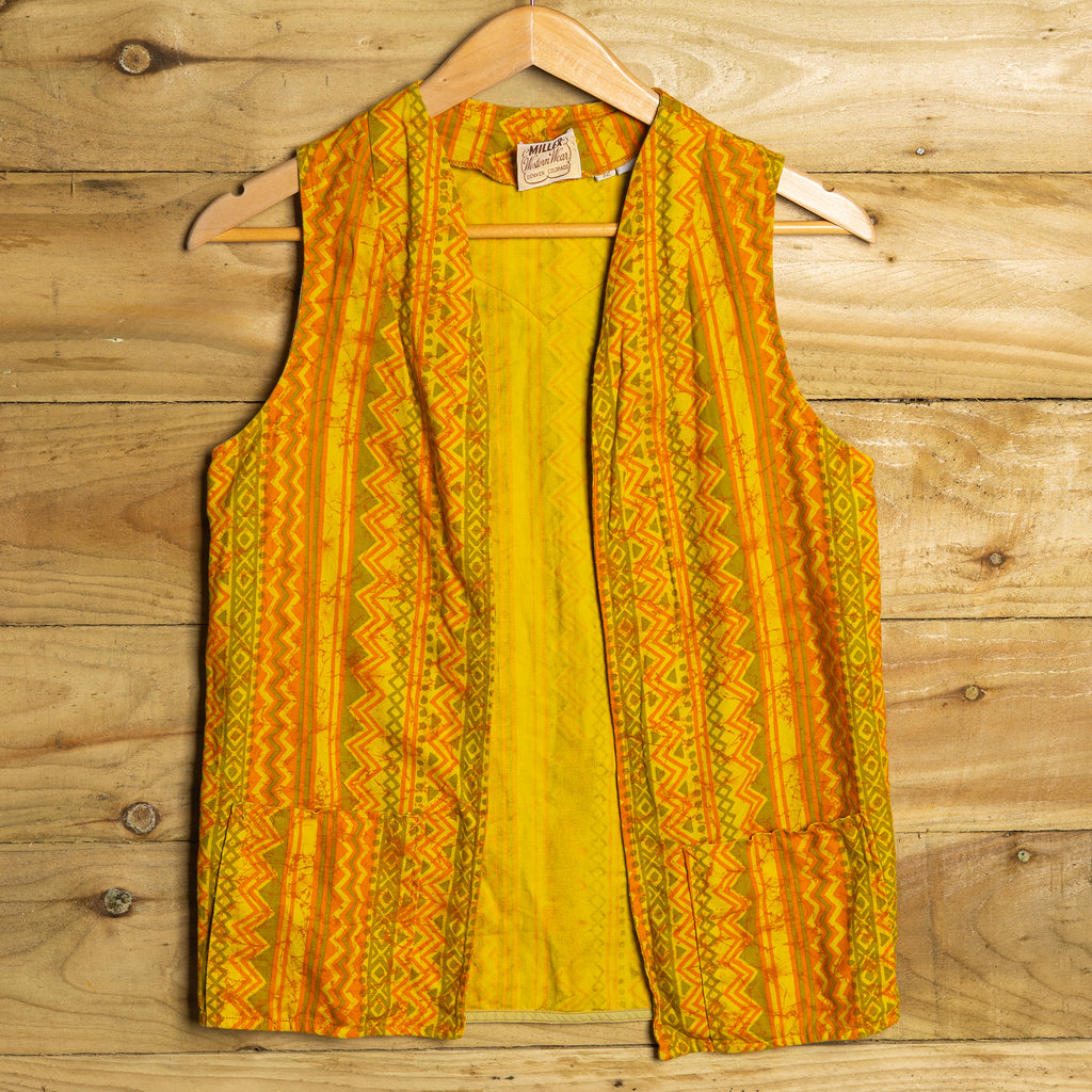 1960s Vintage Miller Western Wear Vest - Classic Cowboy Style - Size S