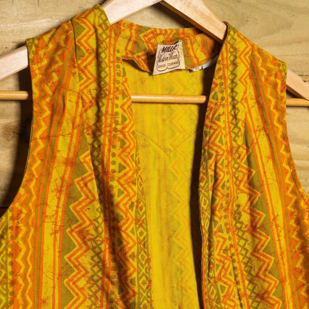 1960s Vintage Miller Western Wear Vest - Classic Cowboy Style - Size S