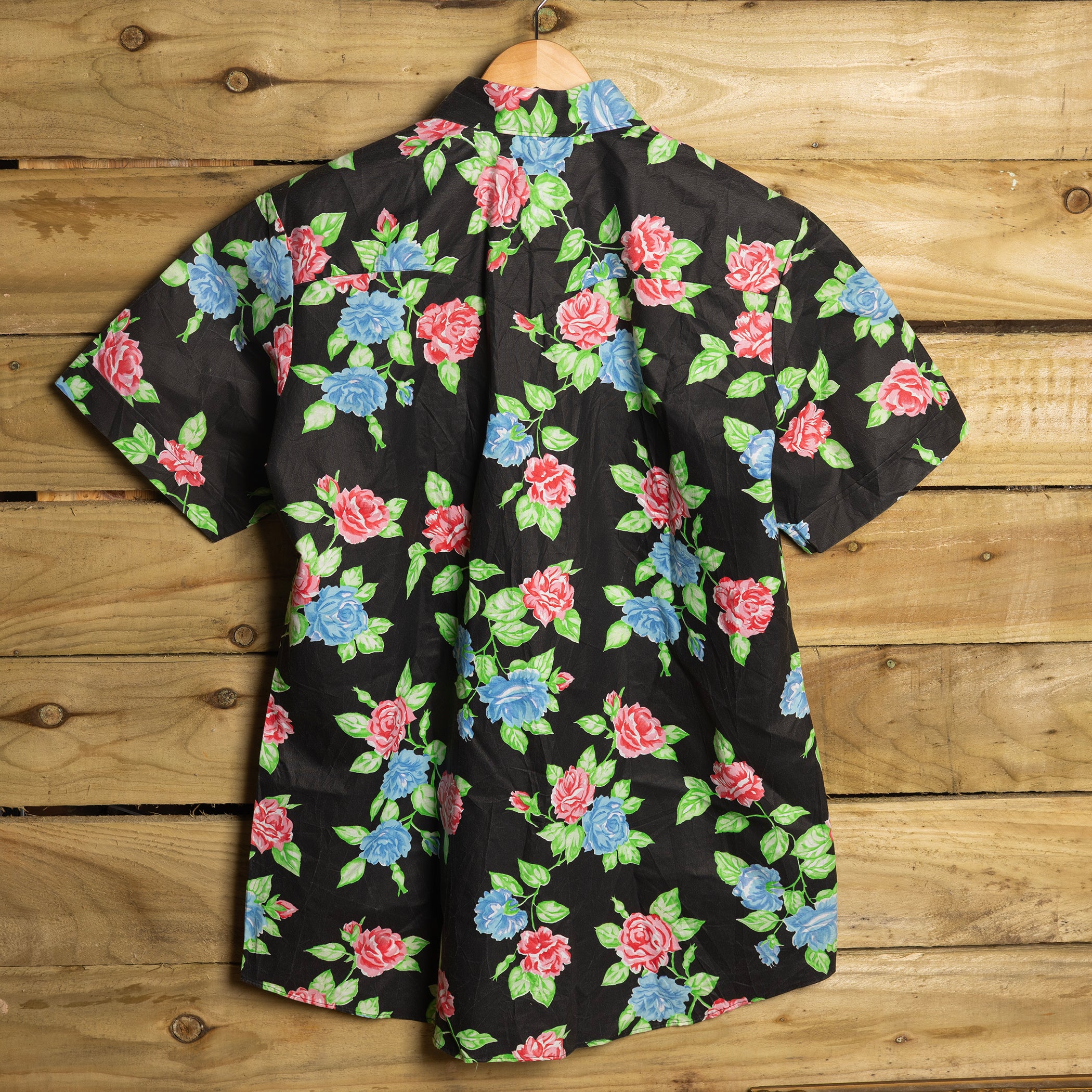 Vintage Miller Black Floral Hawaiian Western Shirt – Pearl Snaps & Sawtooth Pockets