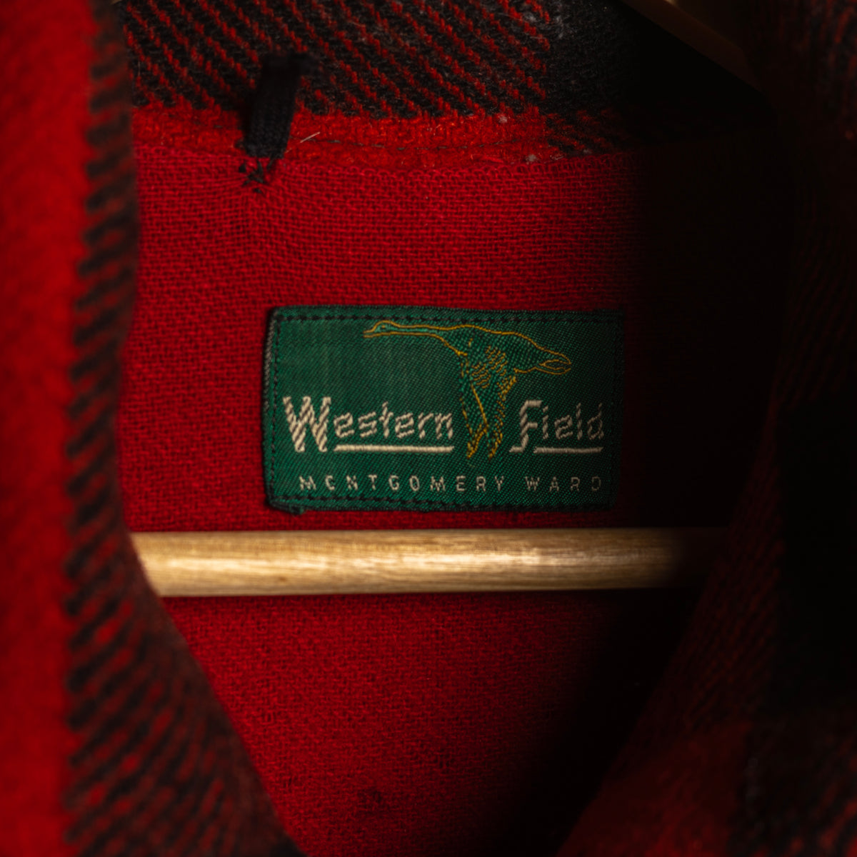 Vintage Western Field Montgomery Ward Red & Black Wool Hunting Jacket – L