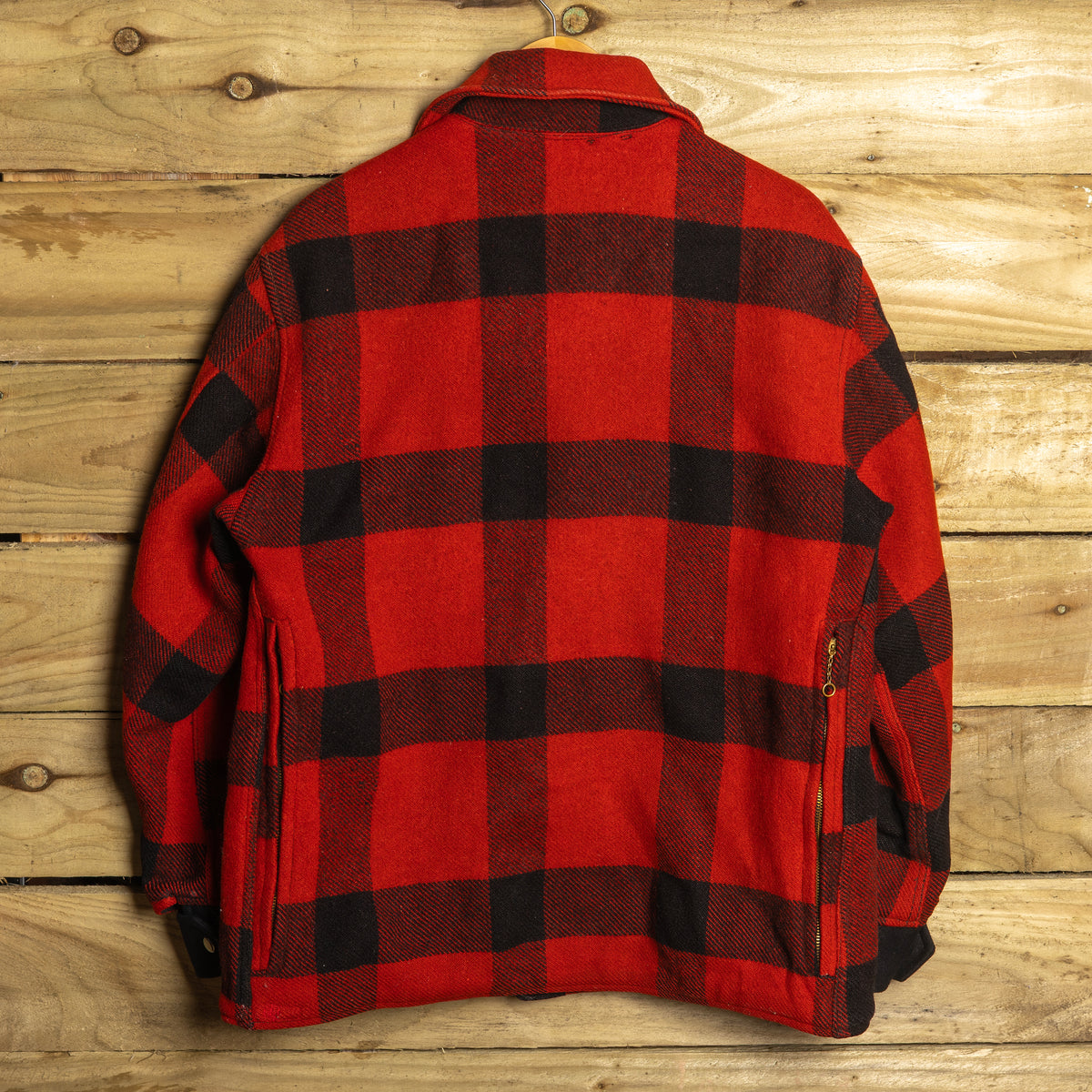 Vintage Western Field Montgomery Ward Red & Black Wool Hunting Jacket – L