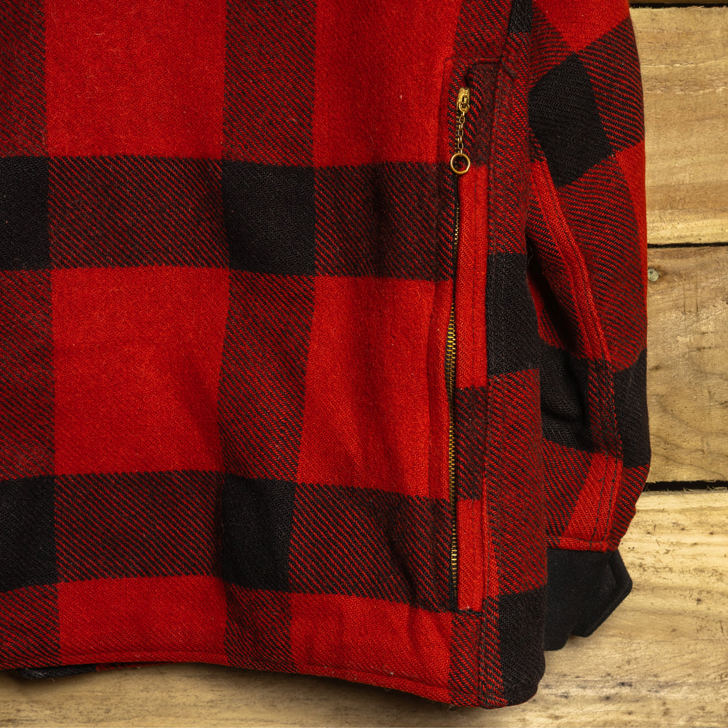 Vintage Western Field Montgomery Ward Red & Black Wool Hunting Jacket – L