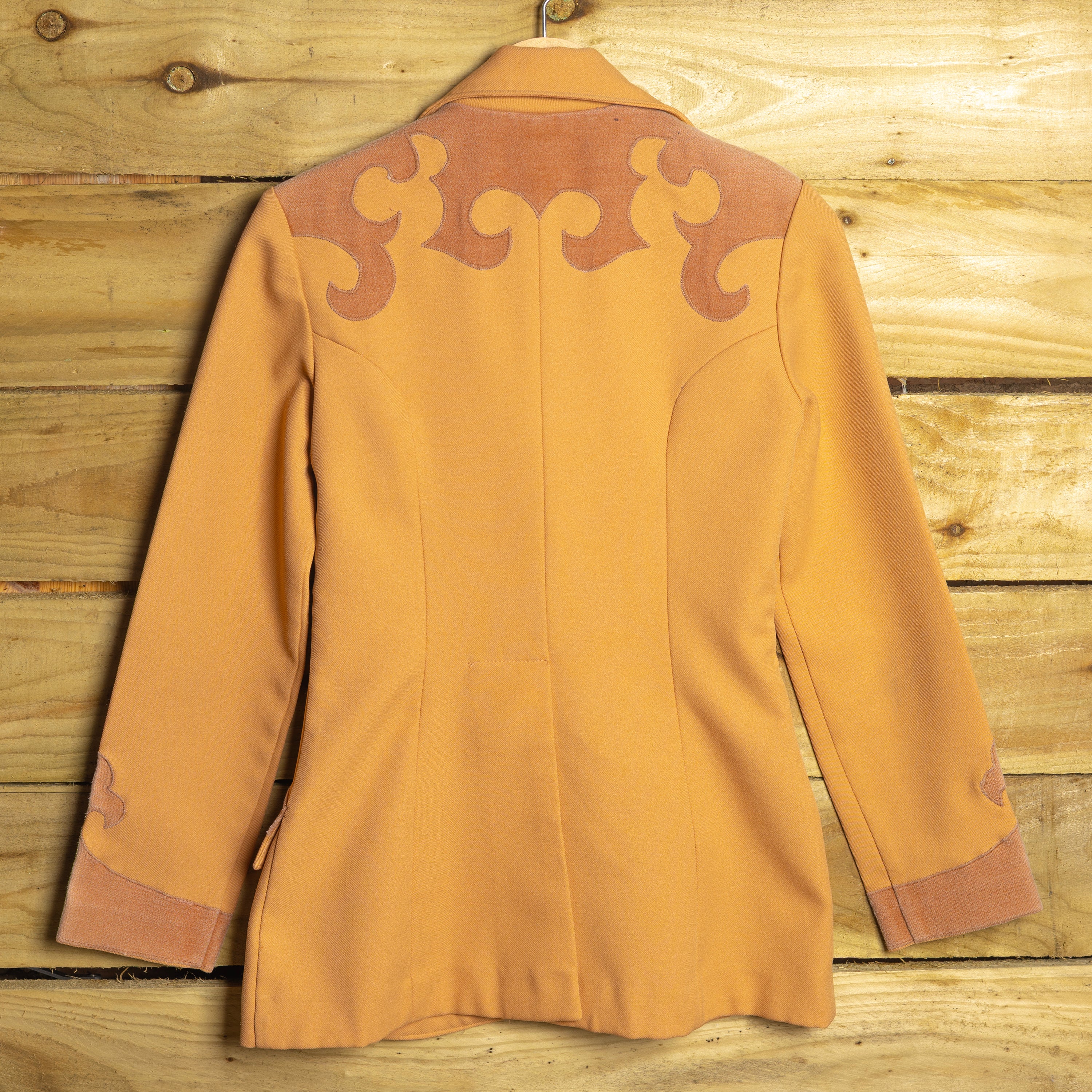 Panhandle Slim Vintage 1970s Beige Embroidered Women's Western Blazer – Button-Up – S (8–10)