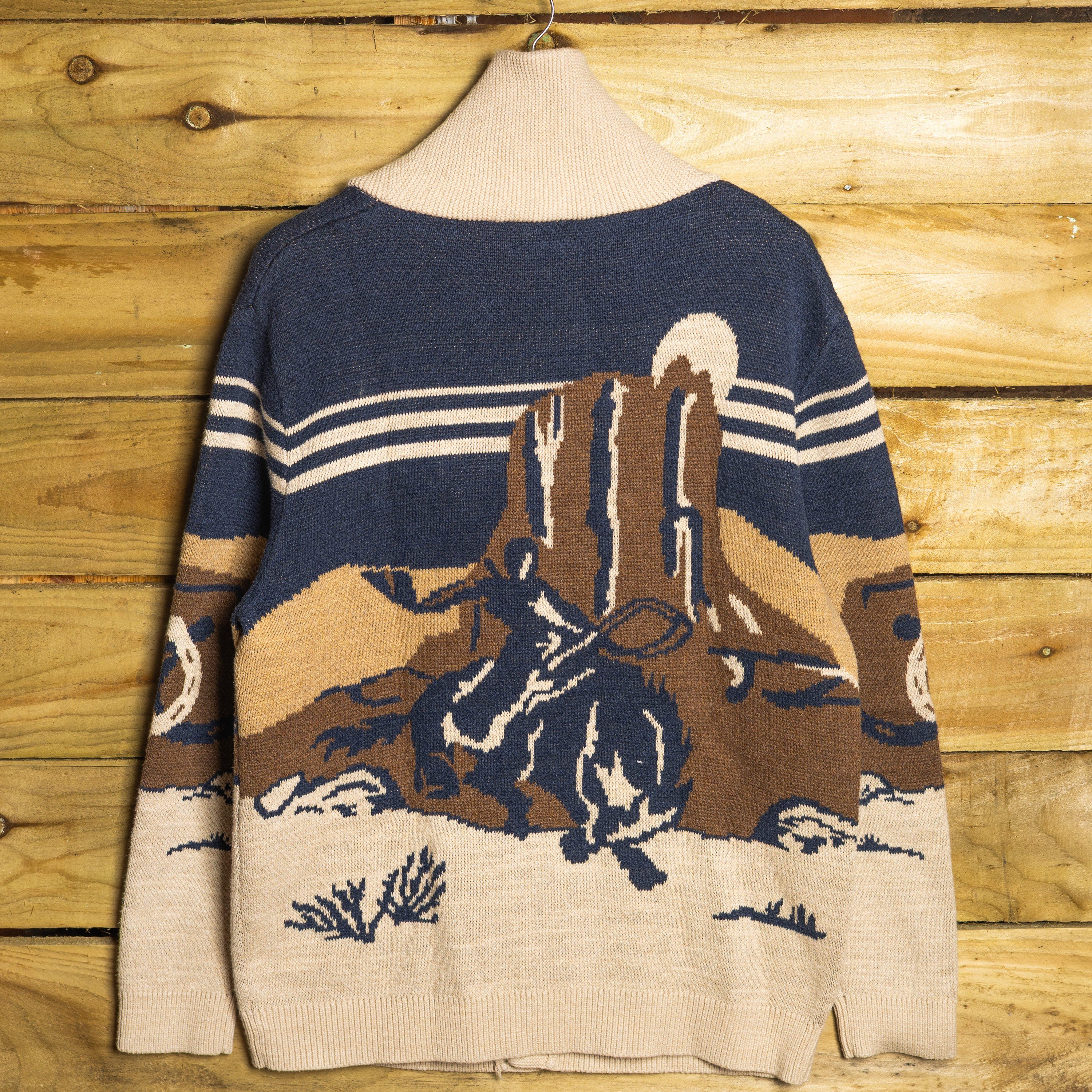 Vintage Pendleton Woolen Mills Men's Western Theme Button-Up Cardigan – Size L