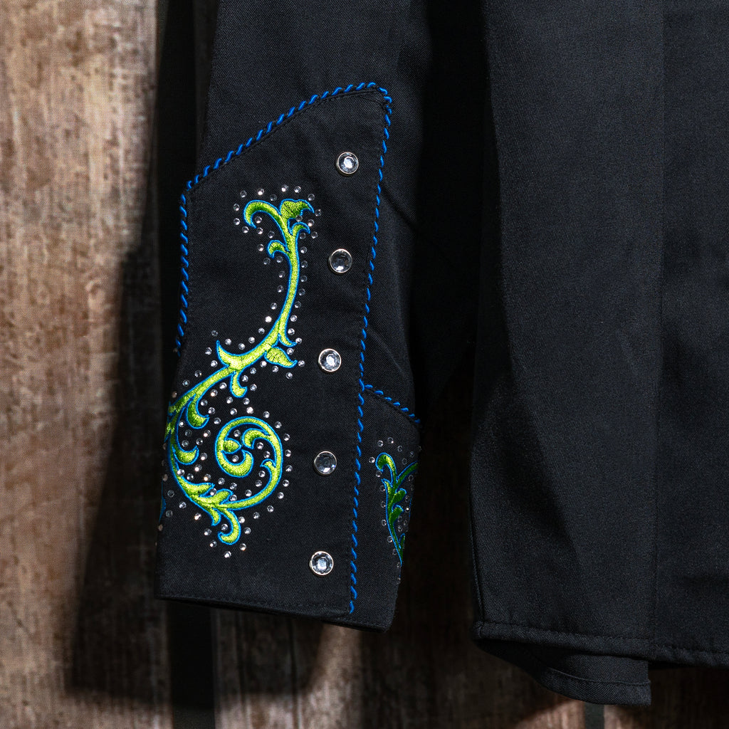 Panhandle Slim Embroidered Black Cowboy Shirt XL / 14