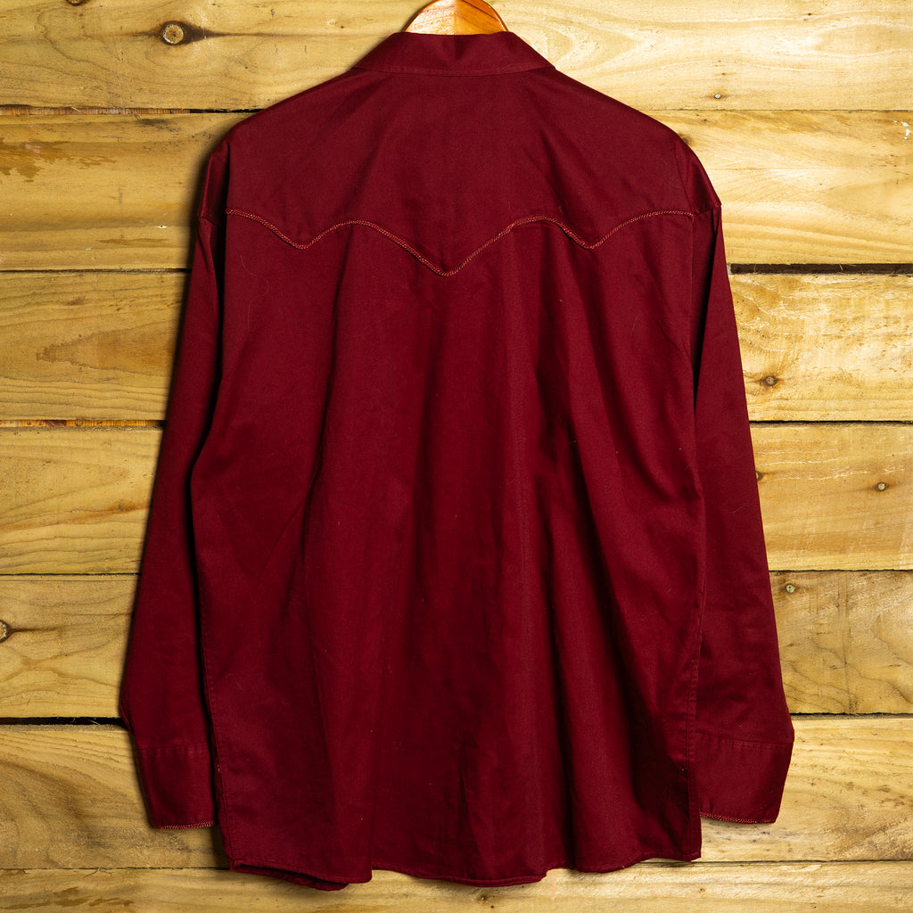 Panhandle Slim Burgundy Western Shirt – Pearl Snaps, Pockets, Size L