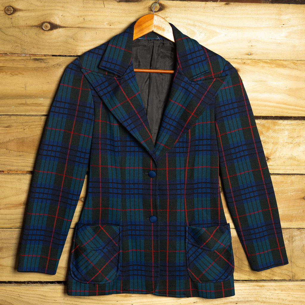 1970s Panhandle Slim Tartan Western Jacket — Green, Red & Blue | XS