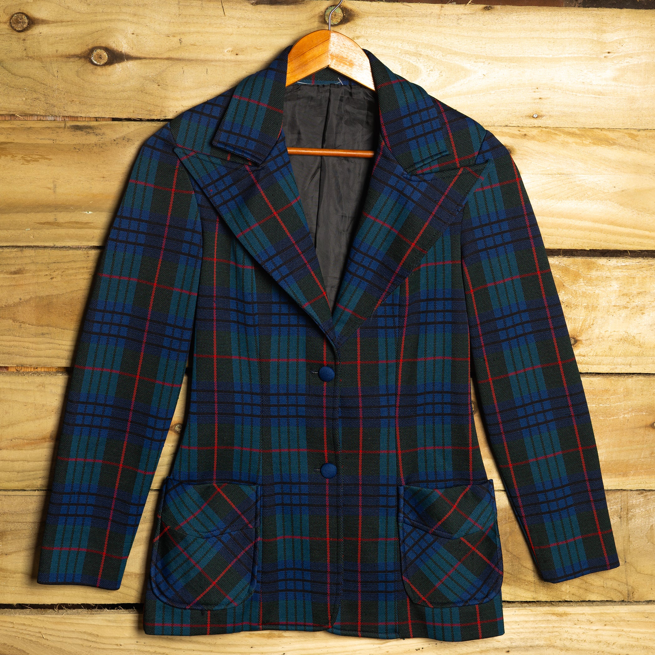 1970s Panhandle Slim Tartan Western Jacket — Green, Red & Blue | XS