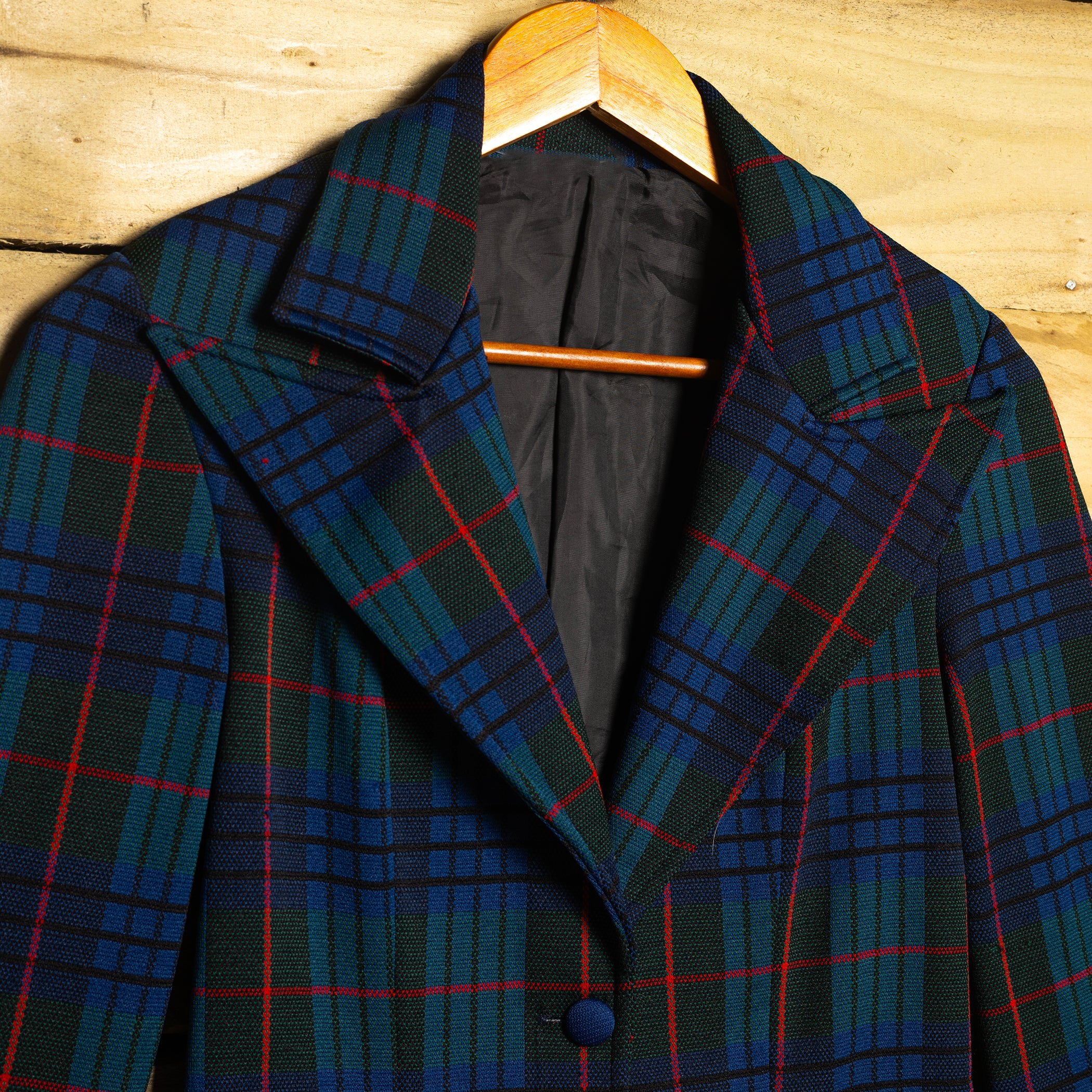 1970s Panhandle Slim Tartan Western Jacket — Green, Red & Blue | XS