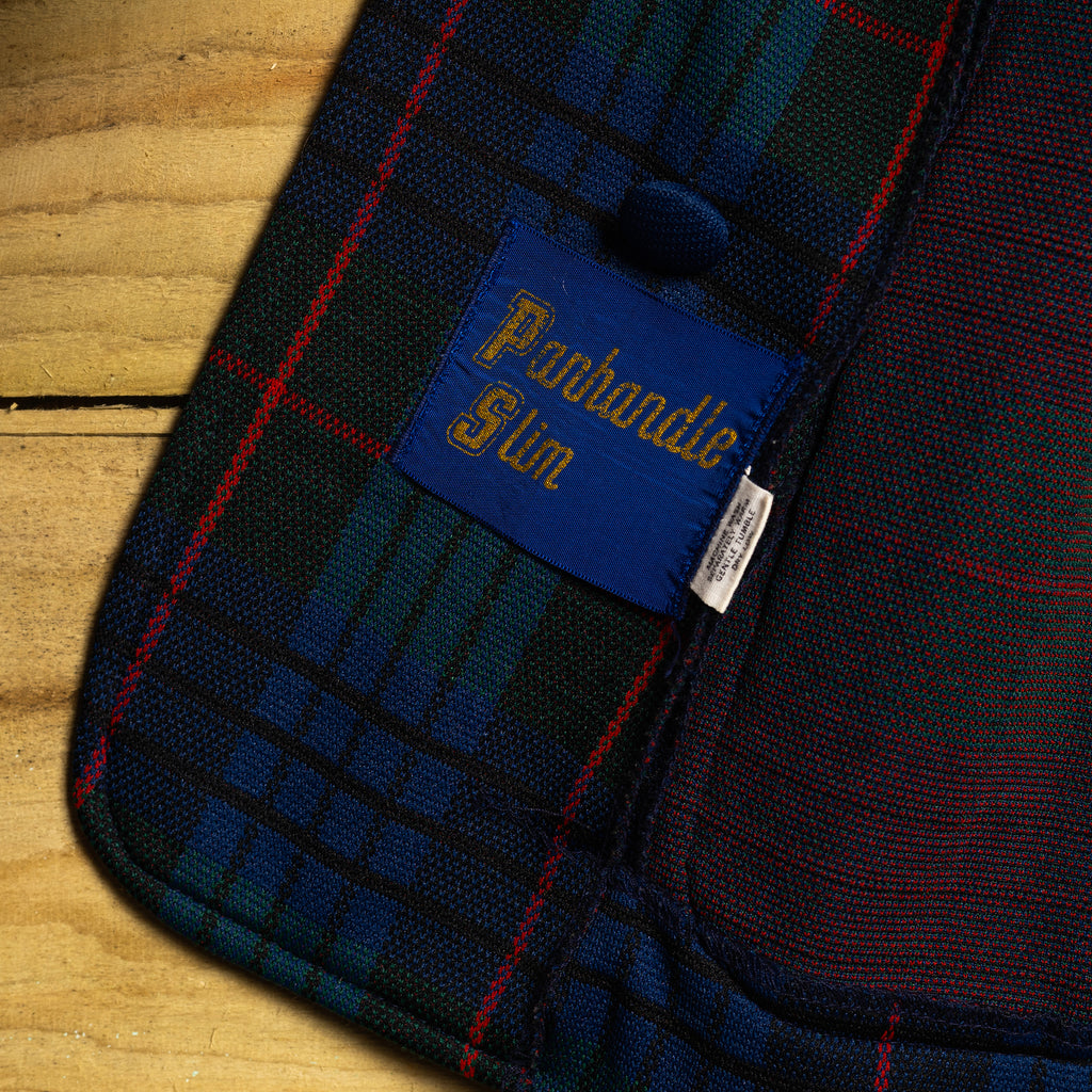 1970s Panhandle Slim Tartan Western Jacket — Green, Red & Blue | XS