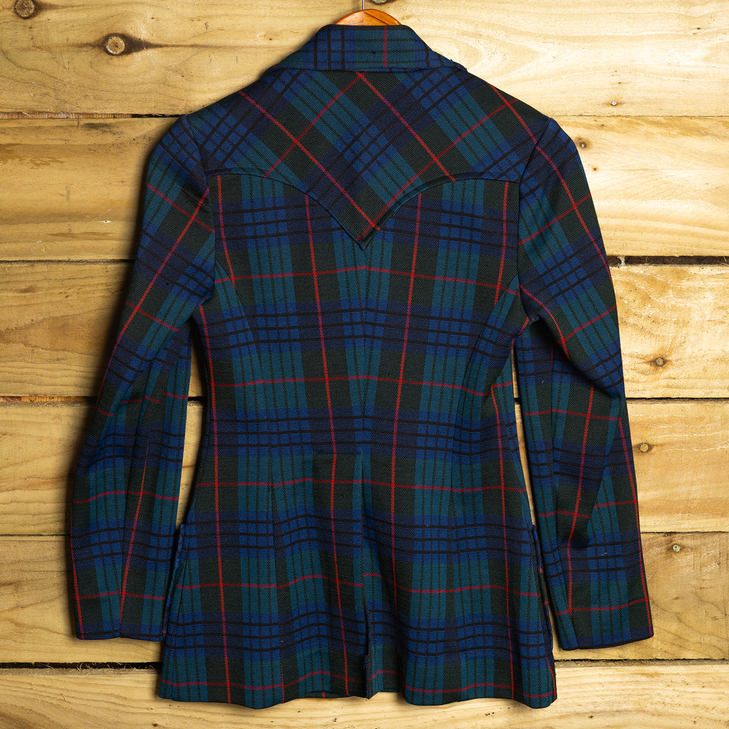 1970s Panhandle Slim Tartan Western Jacket — Green, Red & Blue | XS