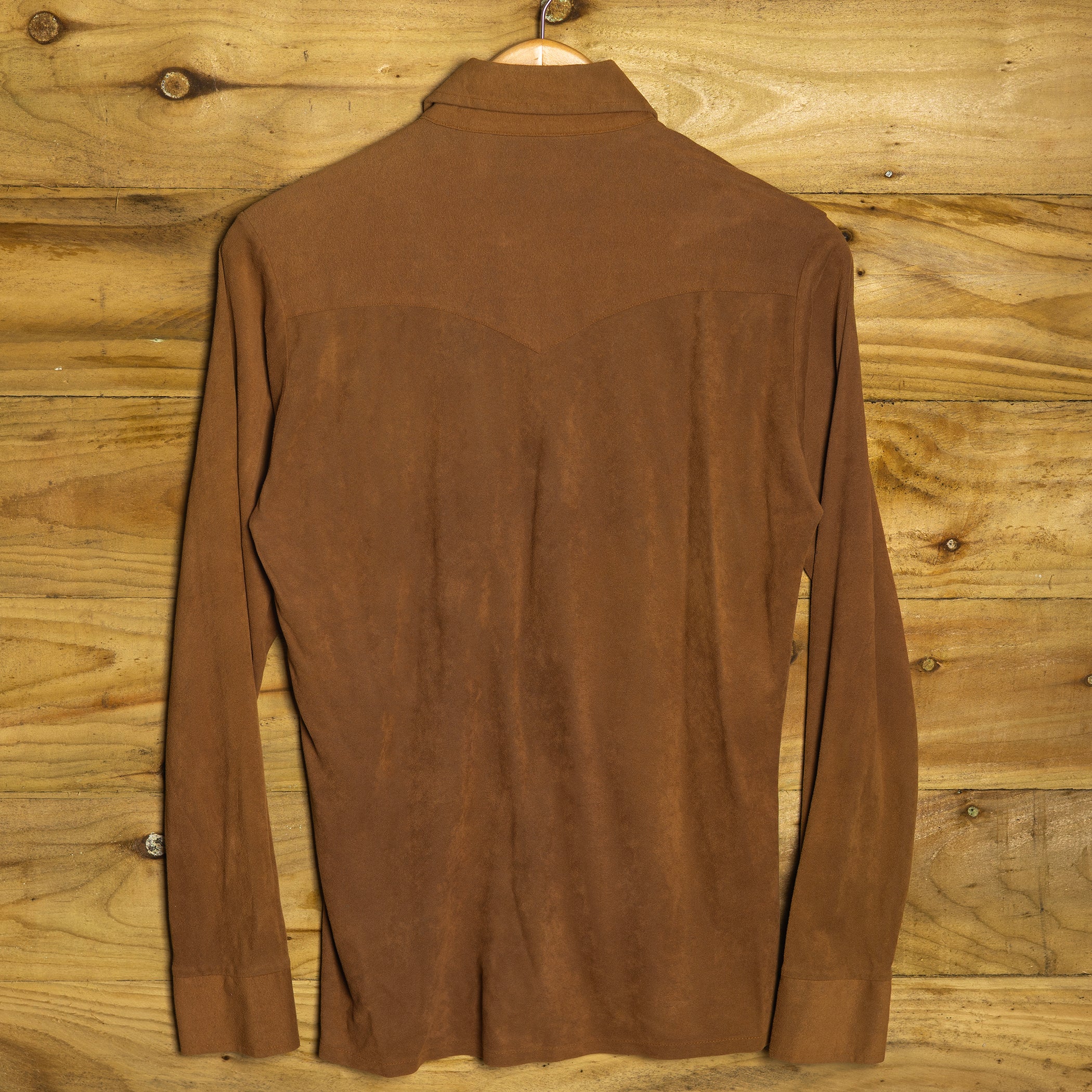 Vintage Plainsman Faux Suede Brown/ Tan Western Shirt S