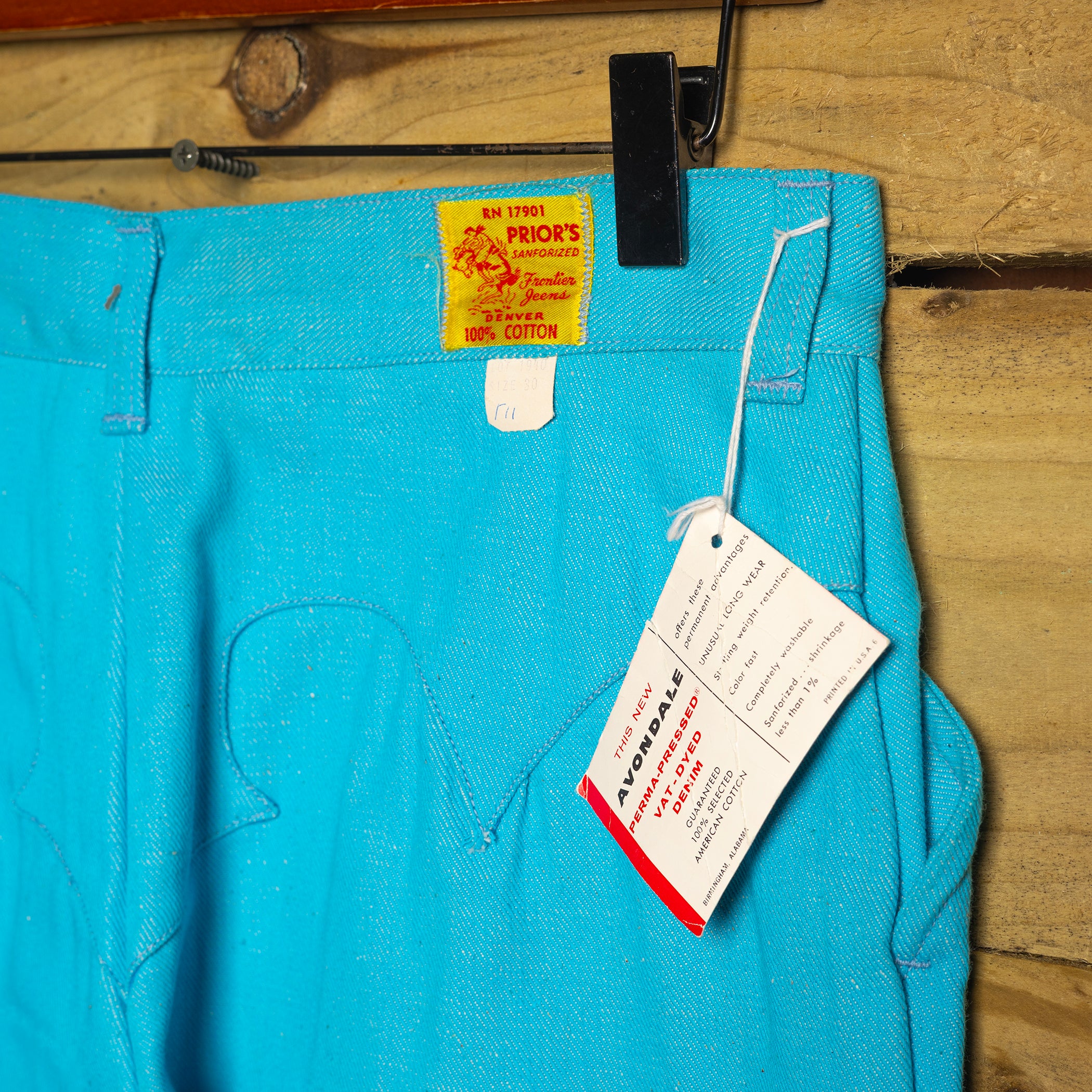 Vintage Deadstock Prior Westerns Blue Jeans - Unworn NOS - Size 30 - Rare