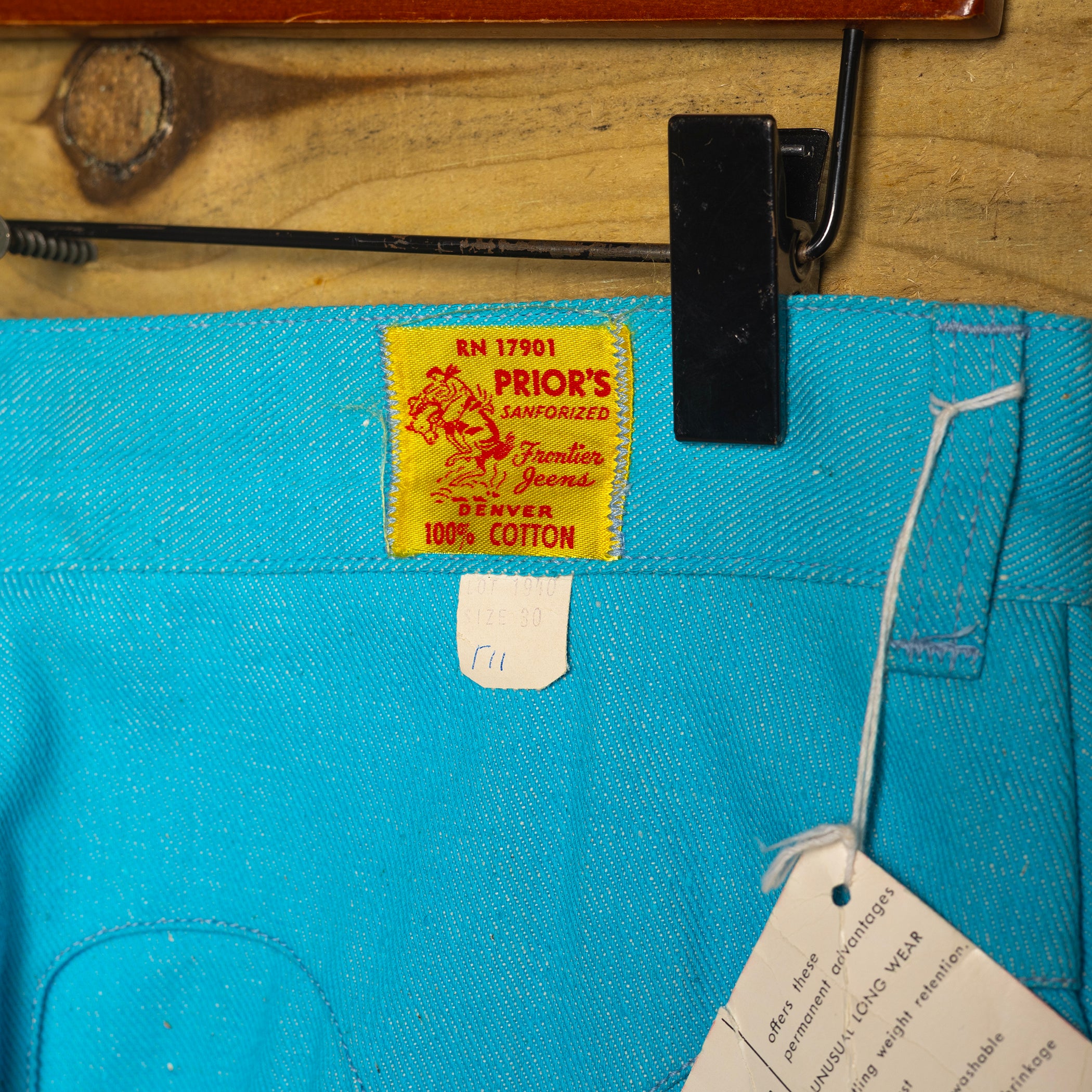 Vintage Deadstock Prior Westerns Blue Jeans - Unworn NOS - Size 30 - Rare