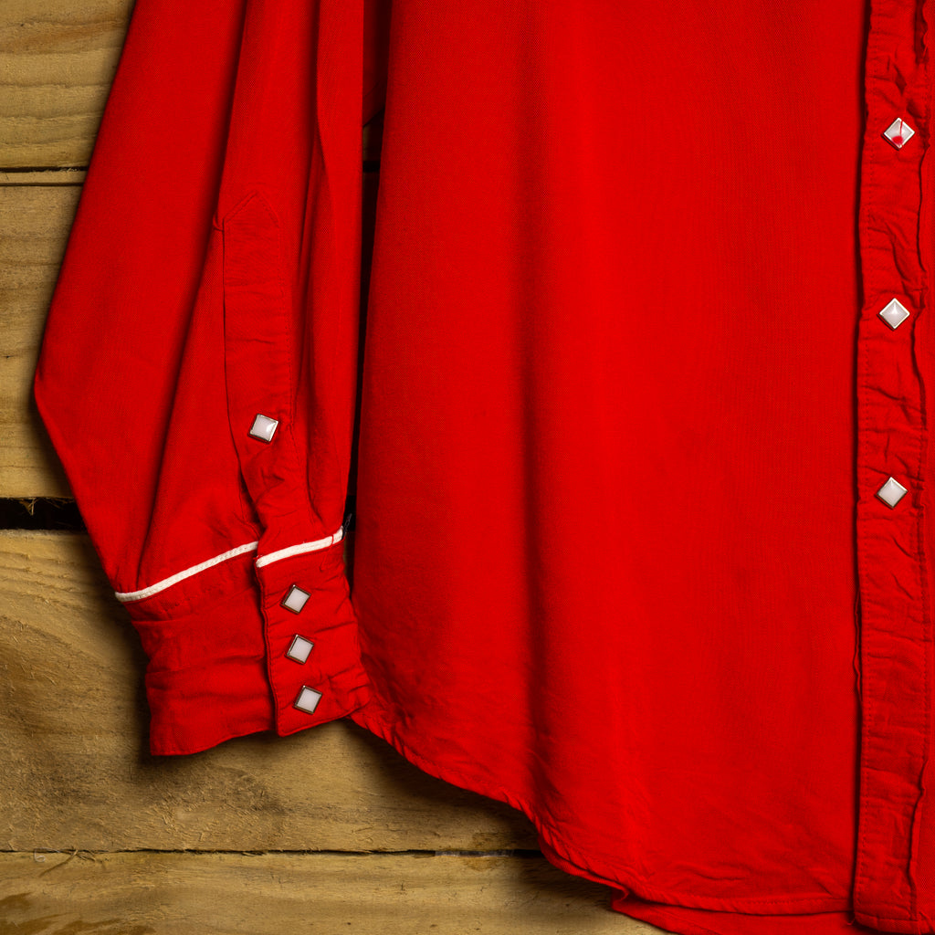 Rockmount Ranch Wear Vintage Red & Black Pearl Snap Western Shirt — Size XL
