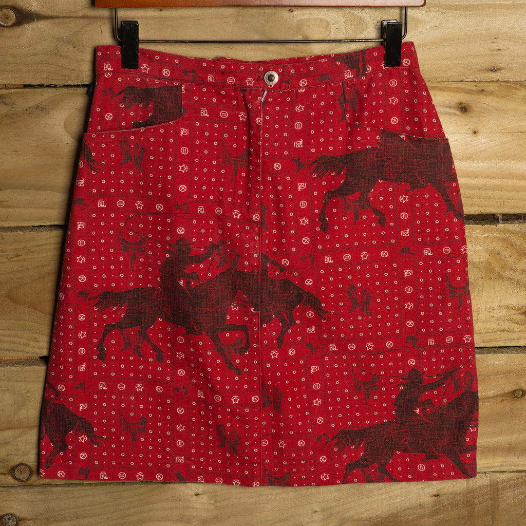 Rockmount Ranch Wear Red Cotton Cowboy Skirt – S / UK 8–10