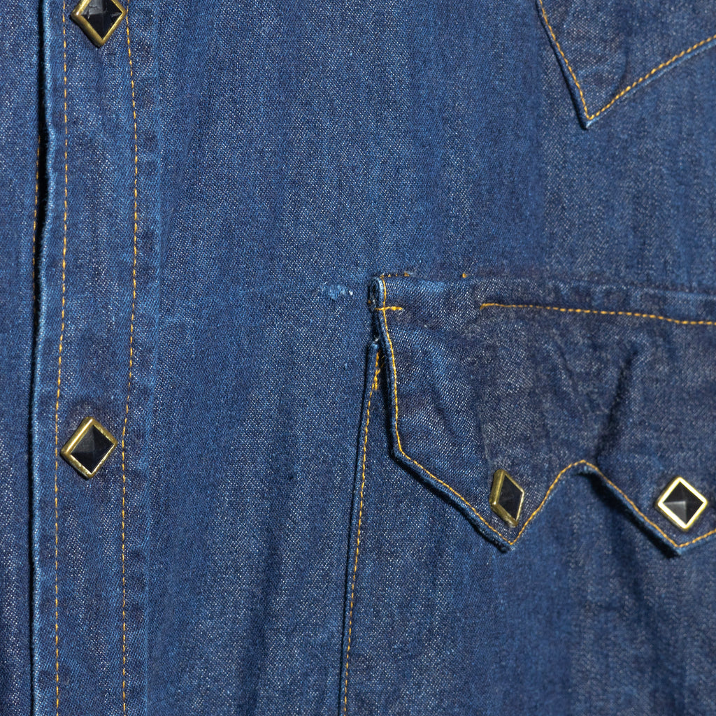 Vintage Rockmount Ranch wear Blue Denim Shirt XL