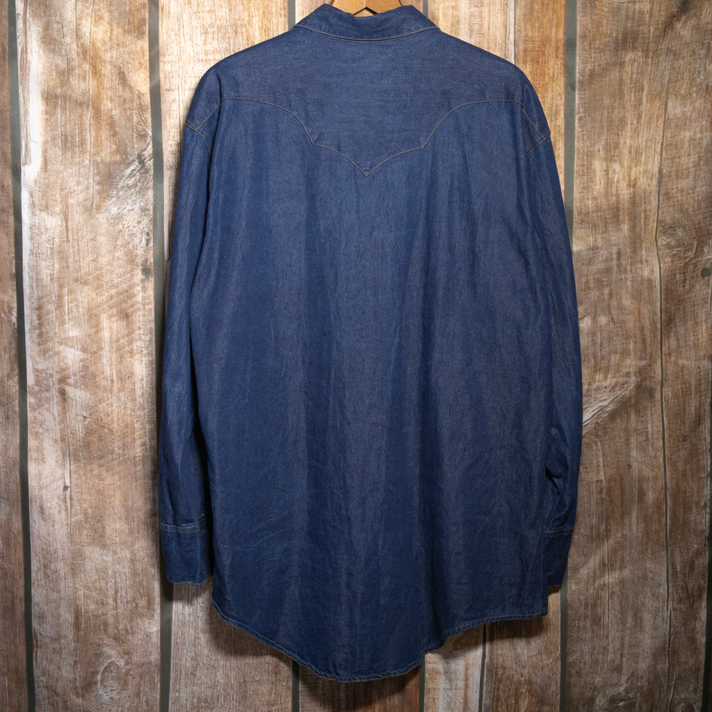 Vintage Rockmount Ranch wear Blue Denim Shirt XL