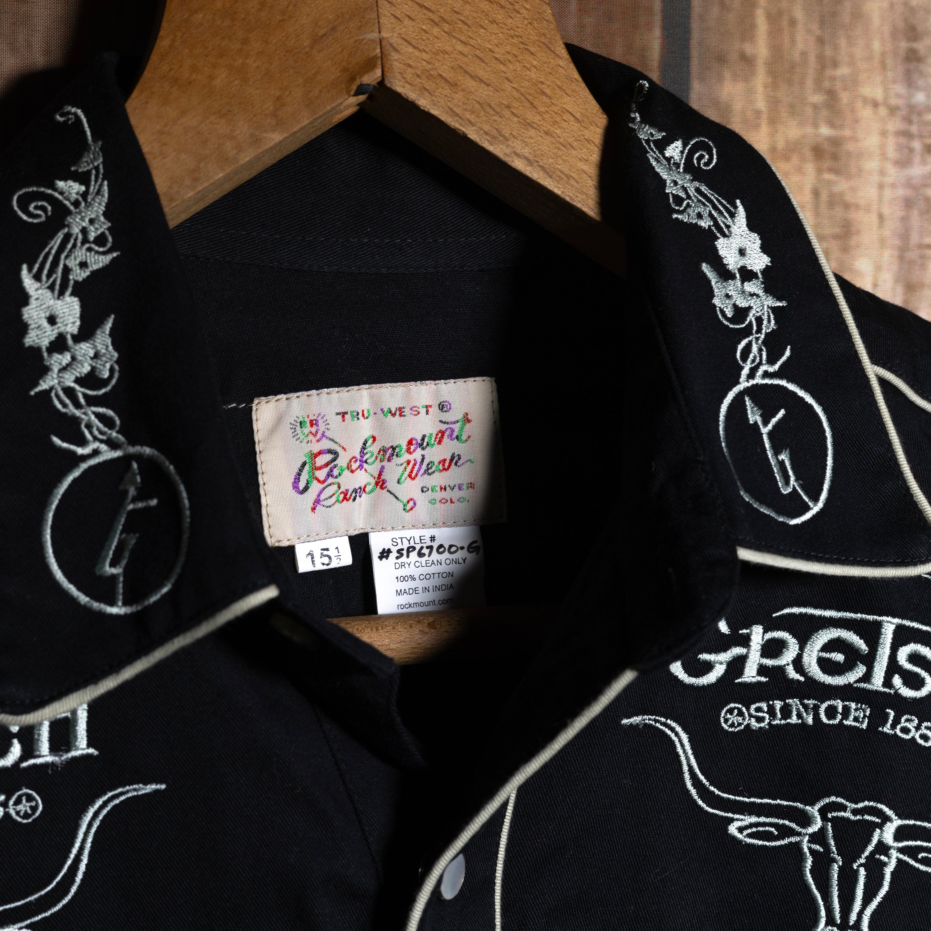 Limited Edition Rockmount Ranch Wear Gretsch Black Embroidered Western Shirt