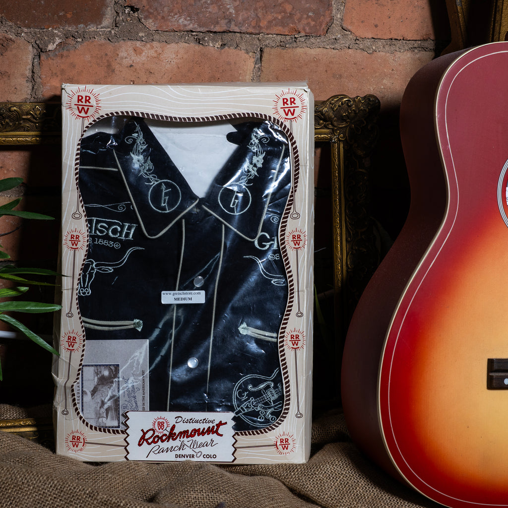 Limited Edition Rockmount Ranch Wear Gretsch Black Embroidered Western Shirt
