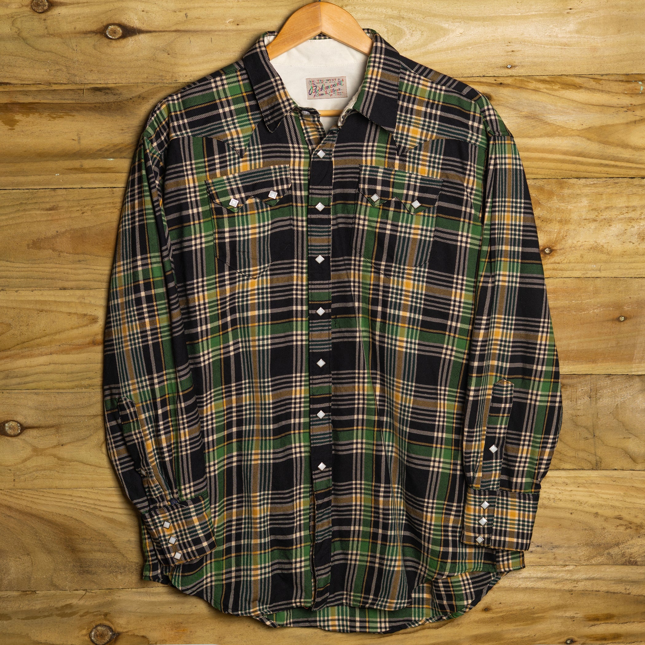 1950s Rockmount Wool Plaid Shirt XXL | Rare Vintage Western