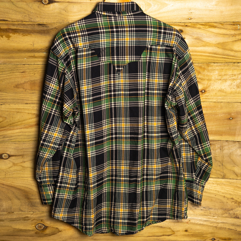 1950s Rockmount Ranch Wear Wool Plaid Western Shirt - Pearl Snaps - Size XXL - Rare Excellent Condition