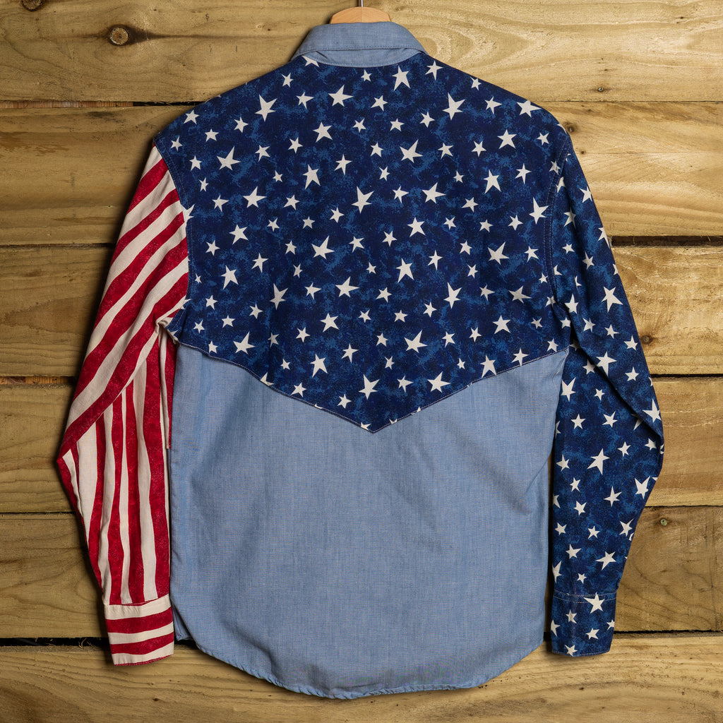 Rockmount Ranch Wear Star Spangled Banner Women's Cowgirl Shirt with Pearl Snaps — L