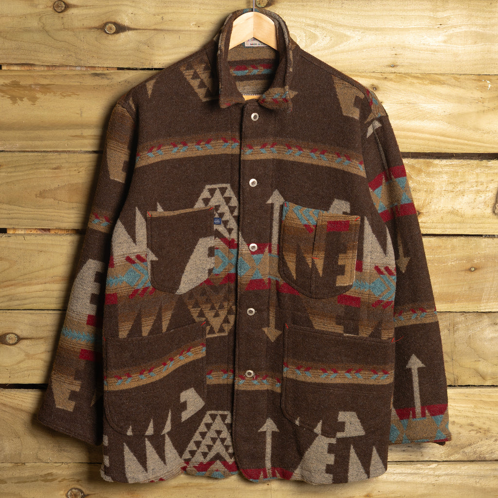 Vintage Rockmount Ranch Wear Aztec Wool Blanket Western Coat – Button-Up, Size XL