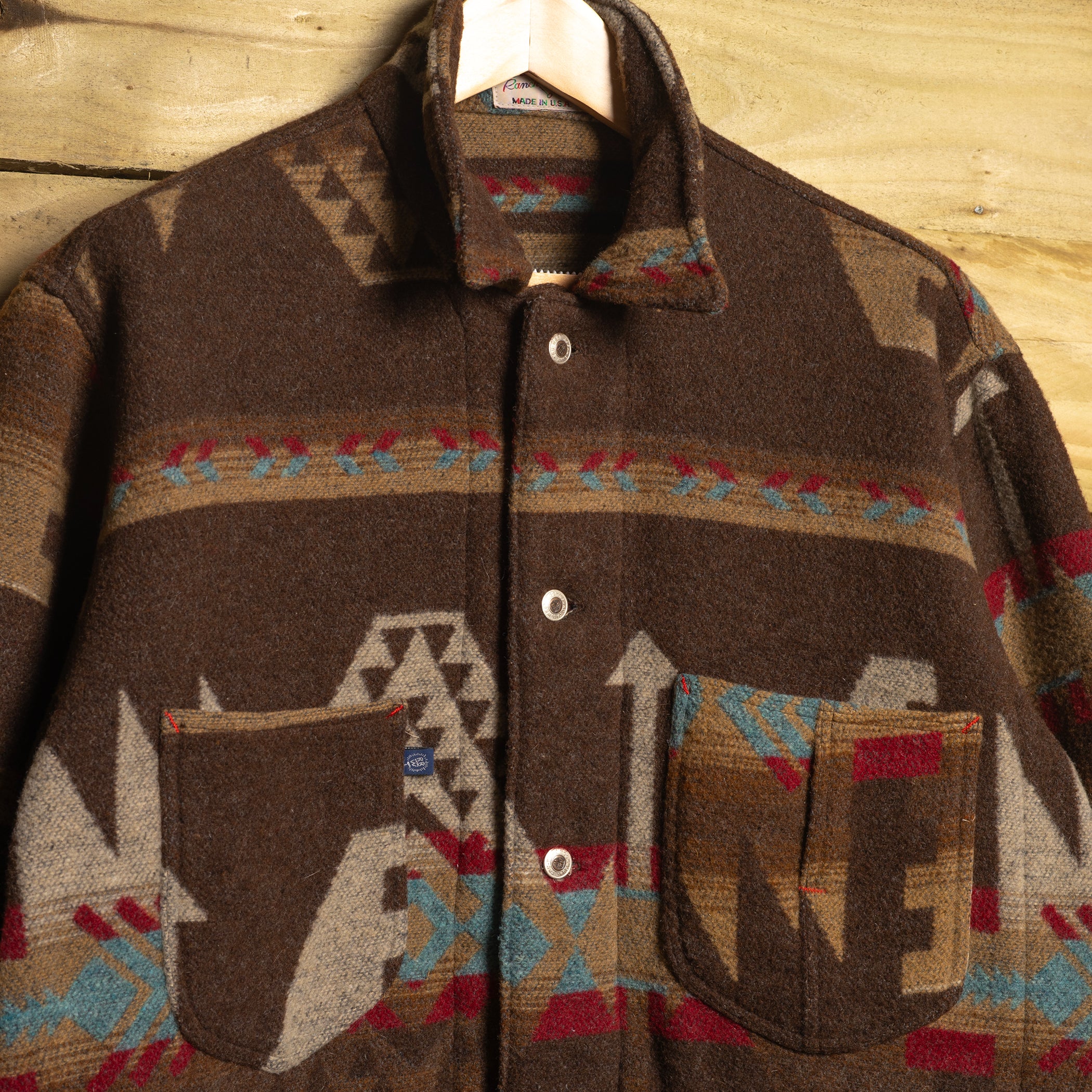 Vintage Rockmount Ranch Wear Aztec Wool Blanket Western Coat – Button-Up, Size XL