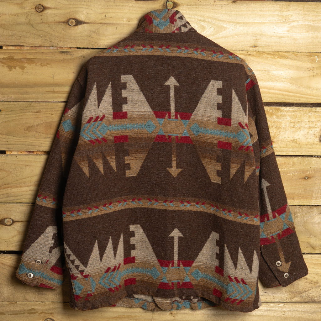 Vintage Rockmount Ranch Wear Aztec Wool Blanket Western Coat – Button-Up, Size XL