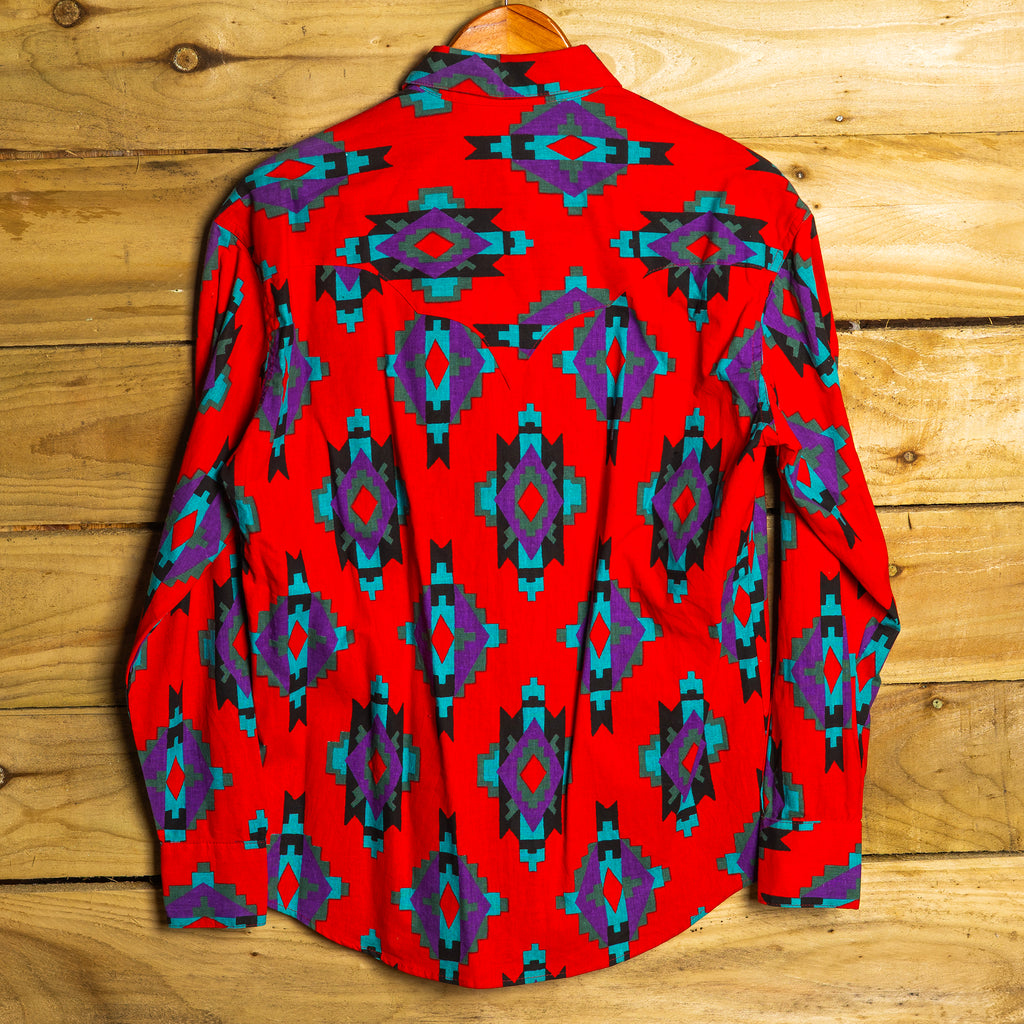 Rockmount Ranch Wear Aztec Pattern Western Shirt - Southwestern Design - Size M (12)