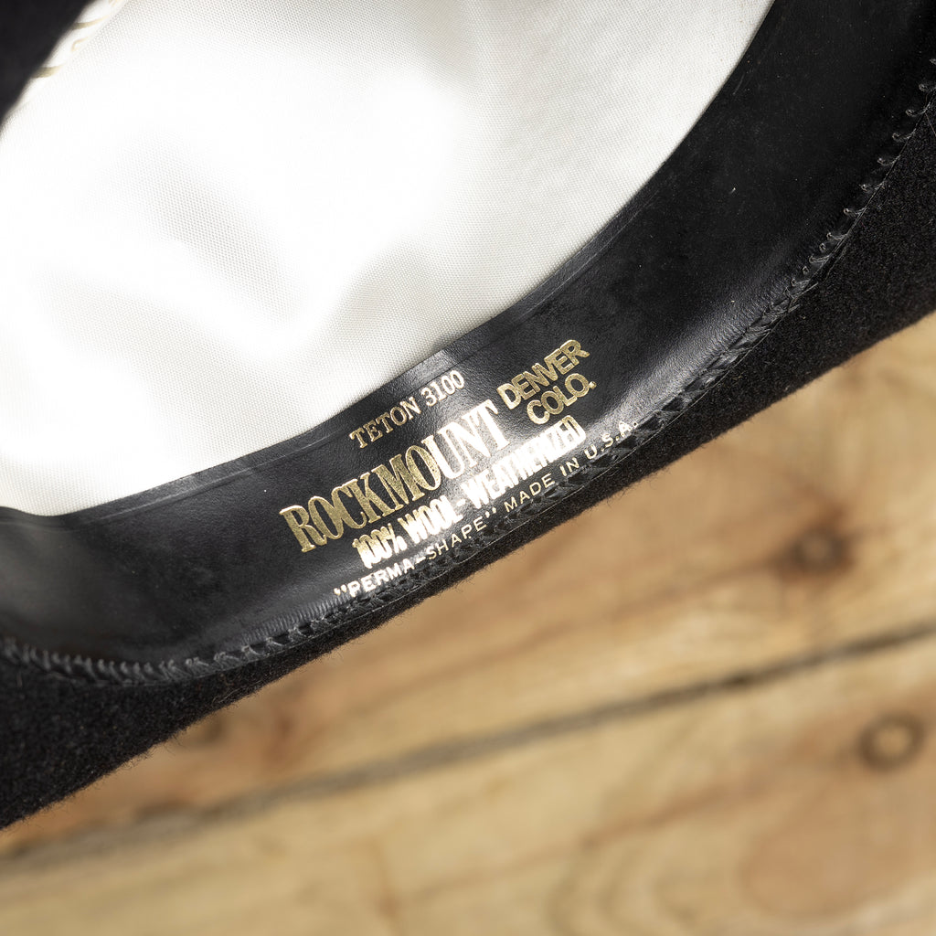 Rockmount Ranch Wear Black Cowboy Hat – Teton Style 3100 (Rim 21.5")