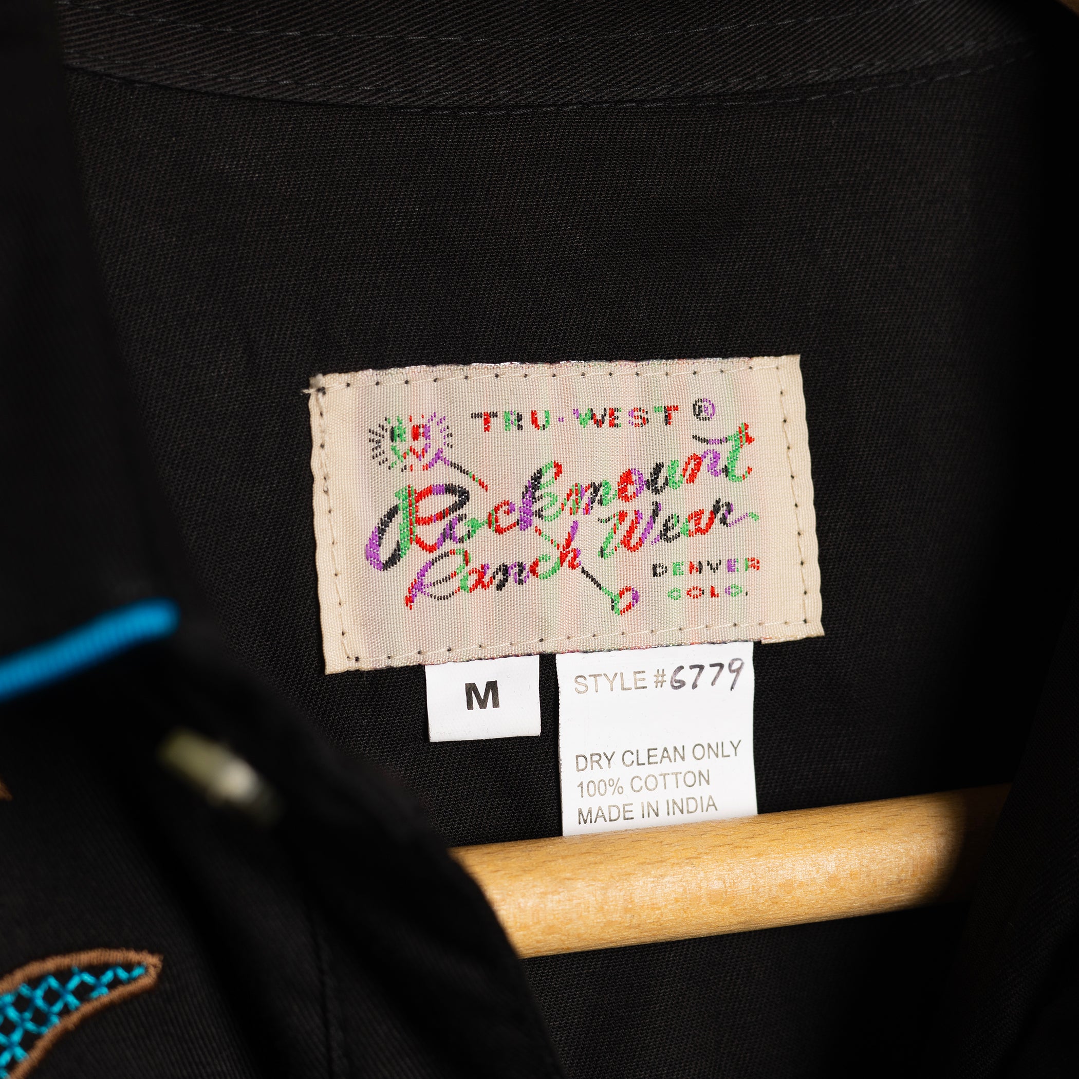 Rockmount Ranch Wear Floral Pattern Black Western Shirt