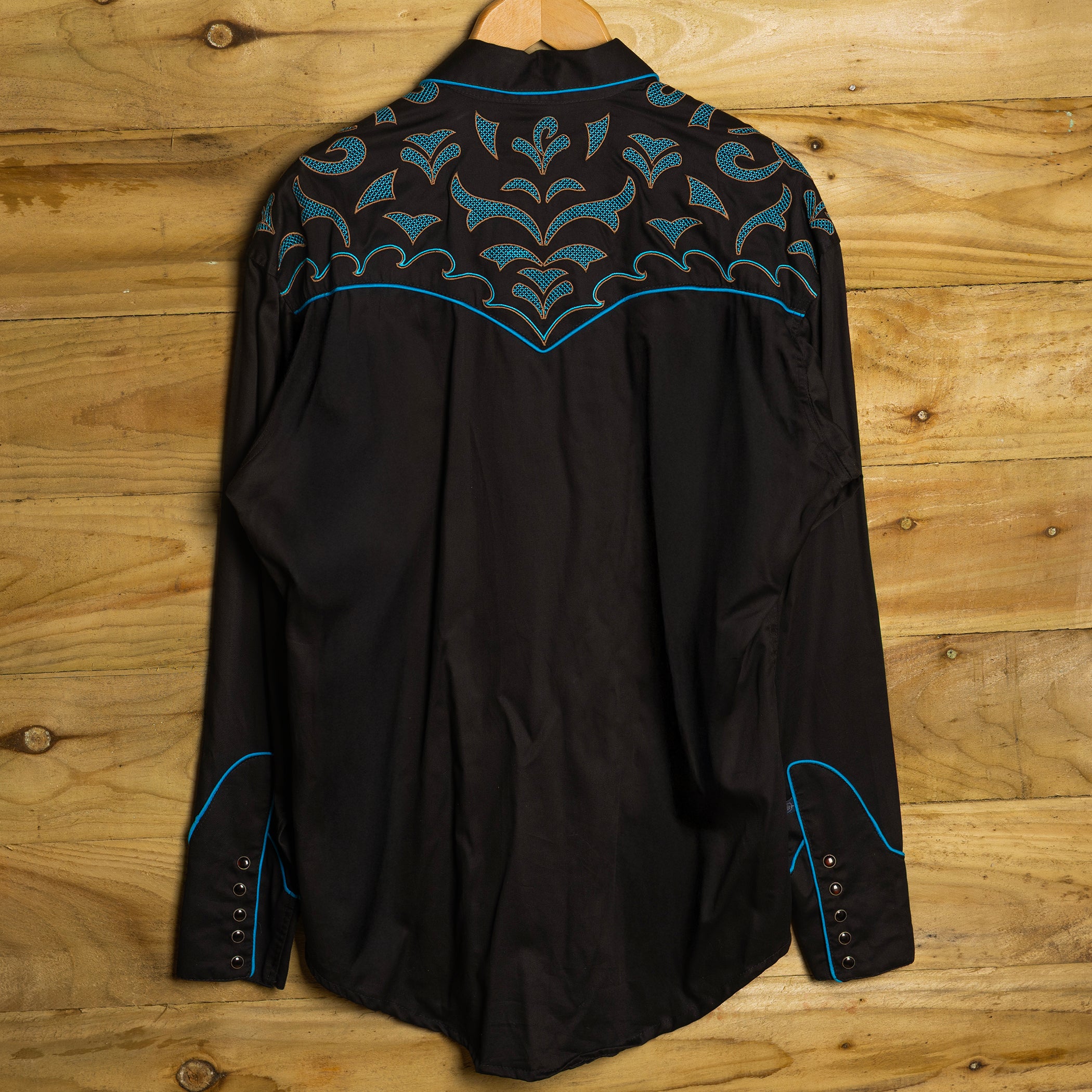 Rockmount Ranch Wear Floral Pattern Black Western Shirt