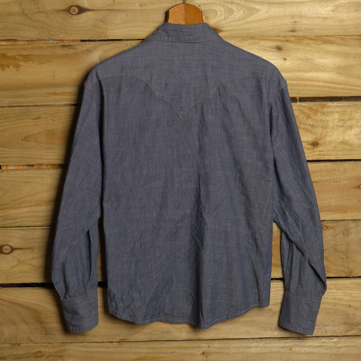 Vintage Rockmount Ranch Wear Chambray Western Shirt with Pearl Snaps S