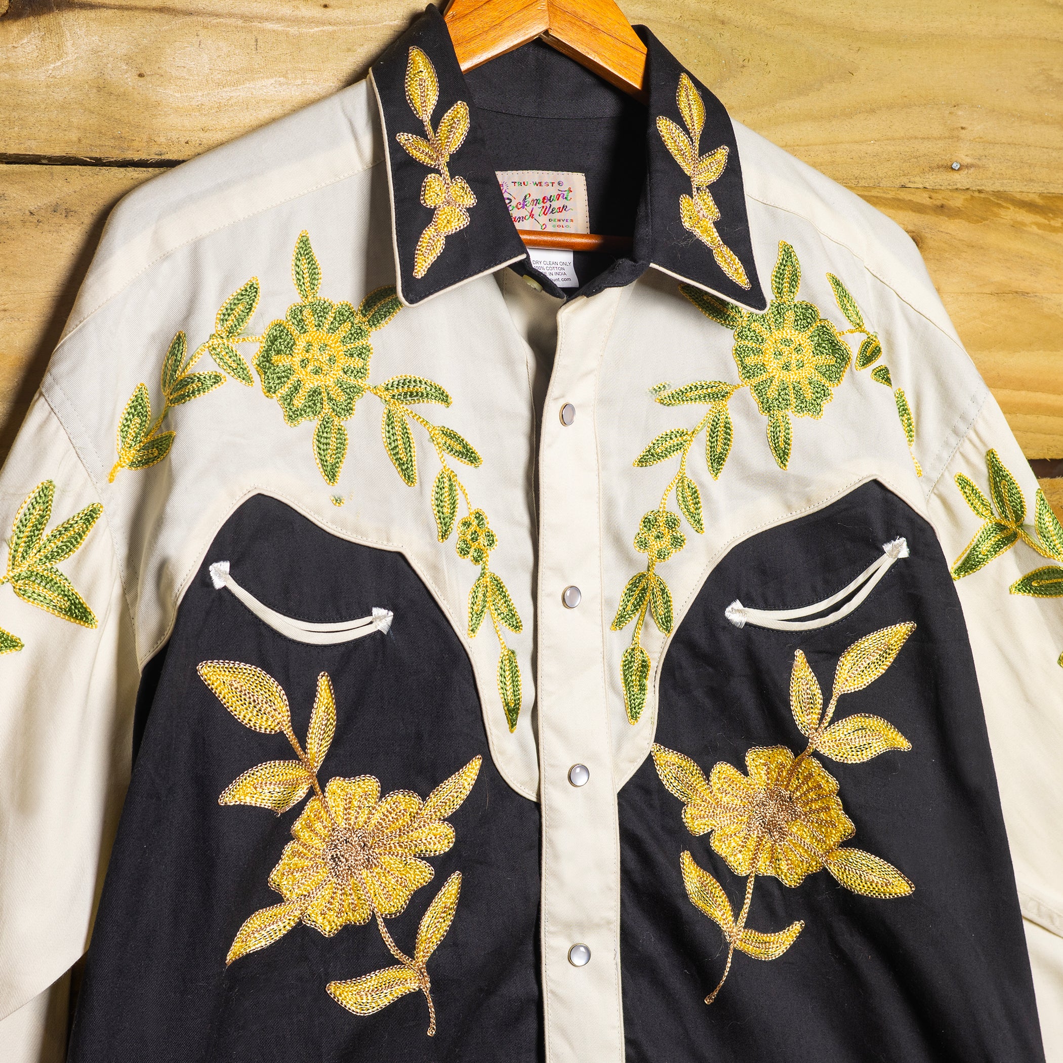 Rockmount Ranch Wear Embroidered Black & White Pearl Snap Western Shirt – Vintage XL