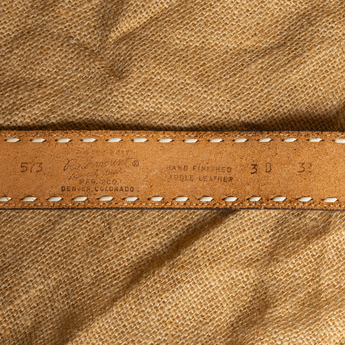Vintage Rockmount Brown Tooled Leather Eagle Western Belt, 30/32