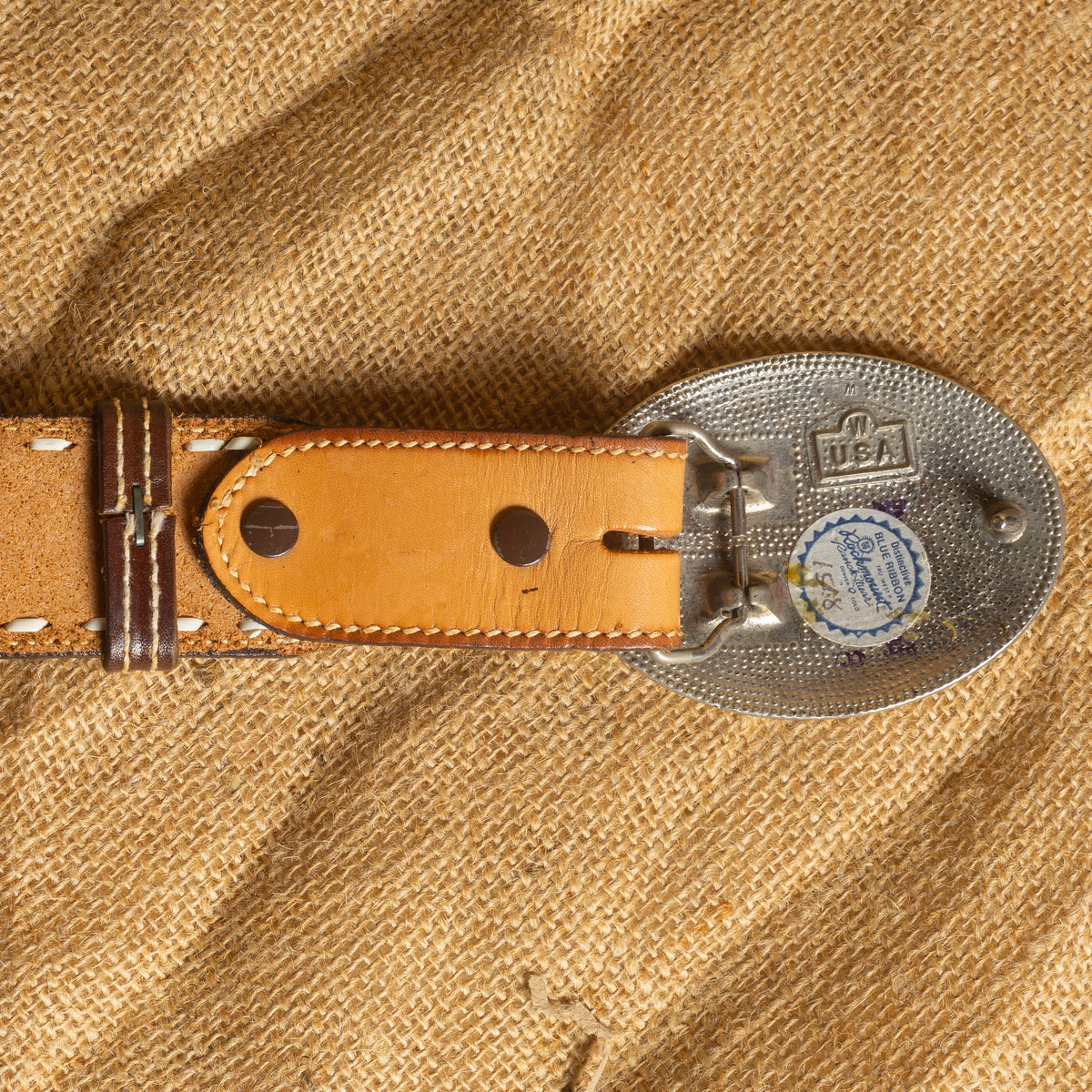 Vintage Rockmount Brown Tooled Leather Eagle Western Belt, 30/32
