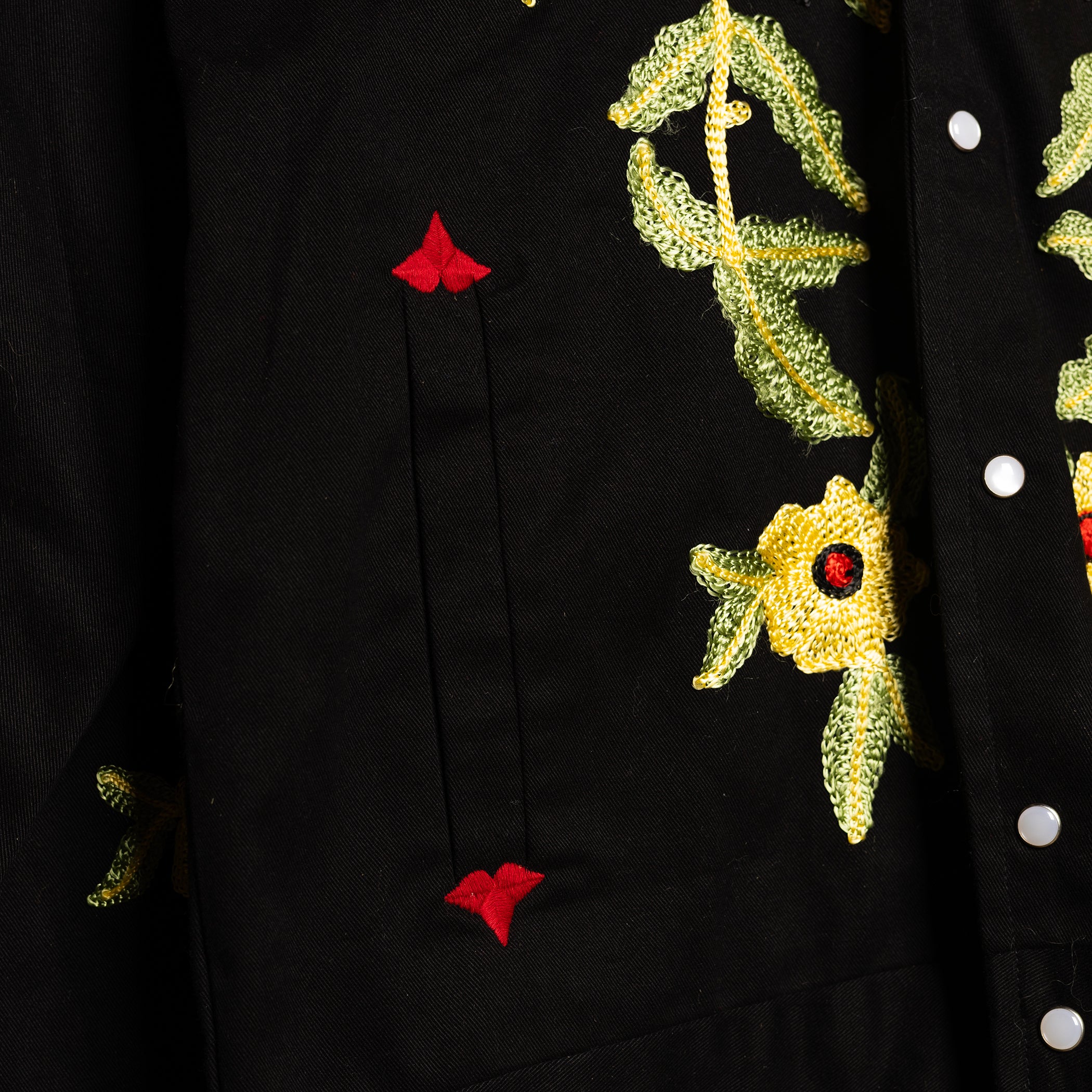 Rockmount Ranch Wear Rose Embroidered Black Bolero Jacket M