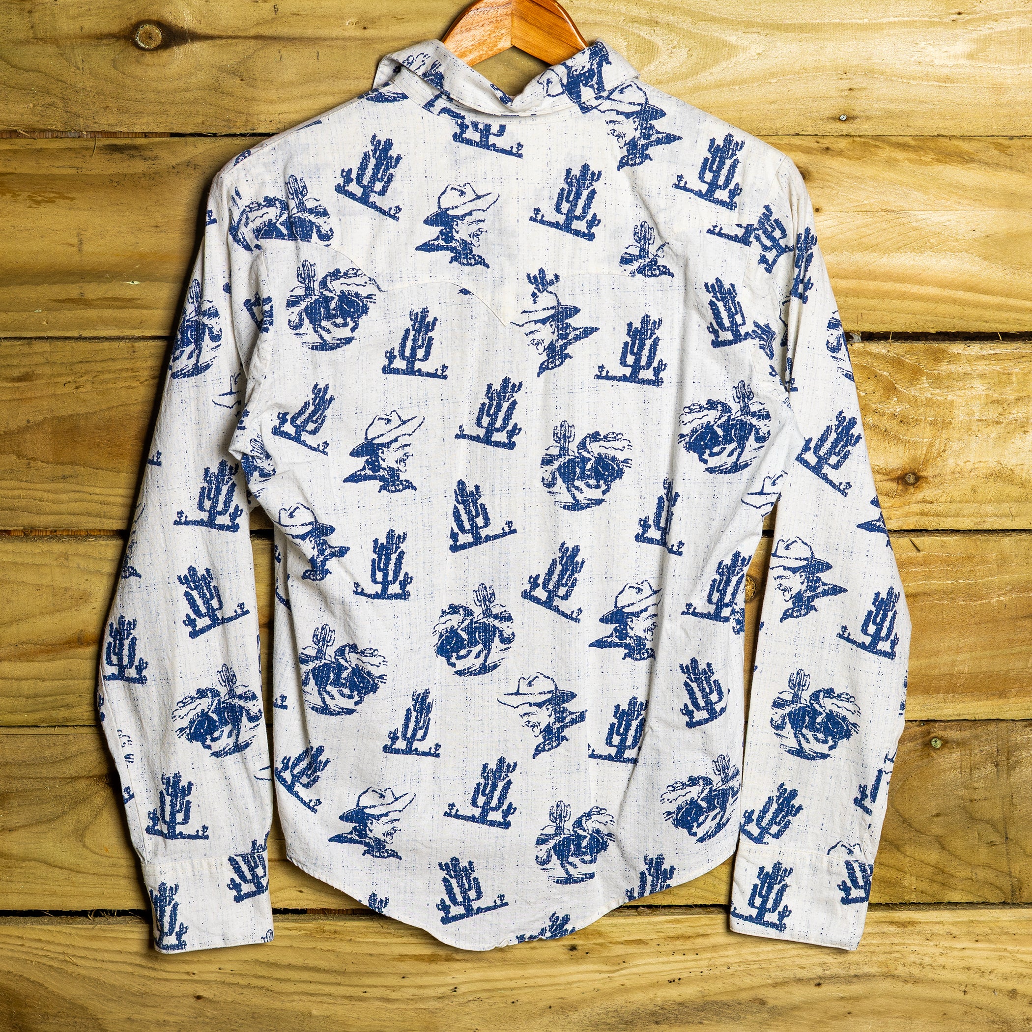 Vintage Rockmount Ranchwear Cowboy & Cactus Print Shirt with Pearl Snaps - Women's 10