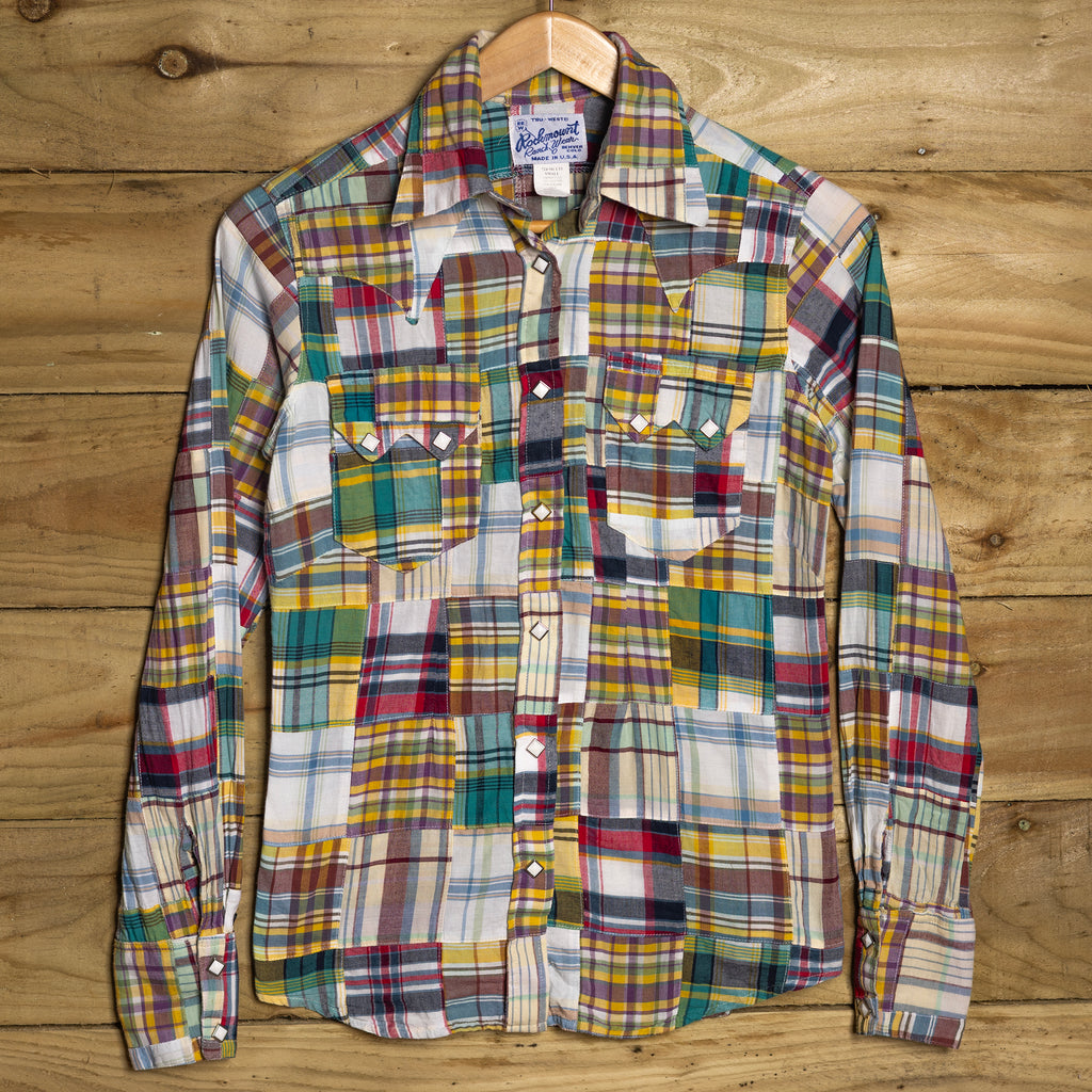 Vintage Rockmount Ranch Wear Plaid Western Shirt - Pearl Snaps - Size S (8-10)