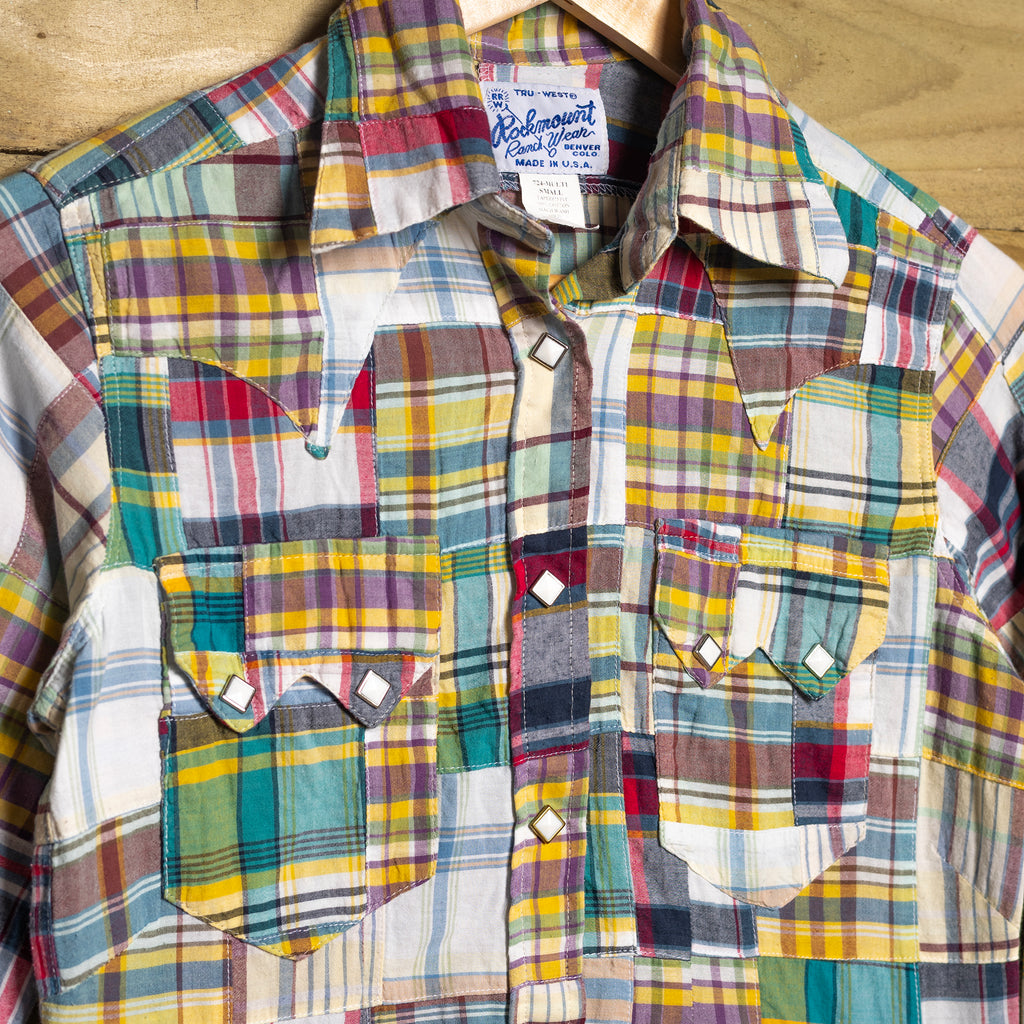 Vintage Rockmount Ranch Wear Plaid Western Shirt - Pearl Snaps - Size S (8-10)